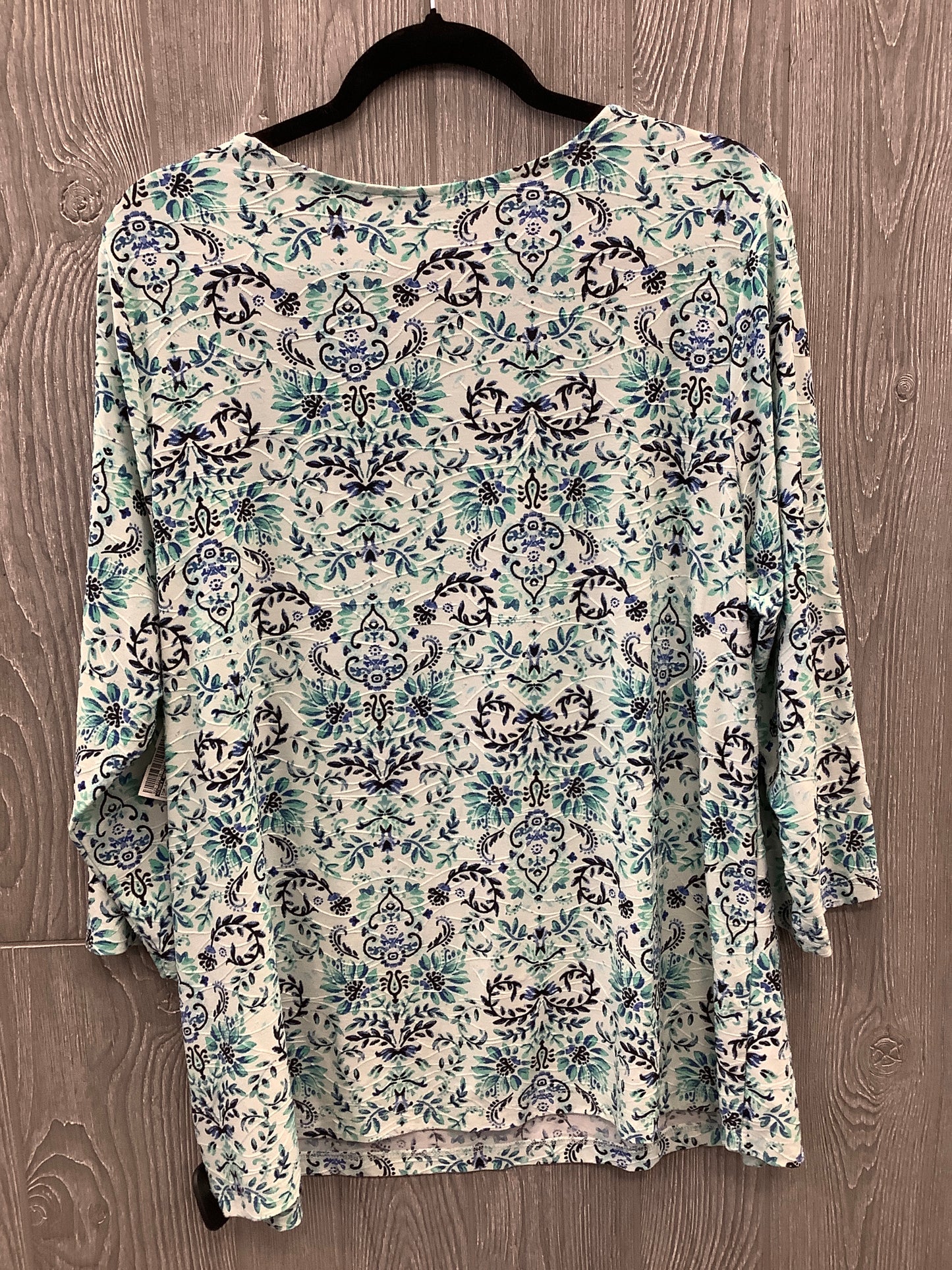 Top Long Sleeve By Croft And Barrow In Green, Size: 1x