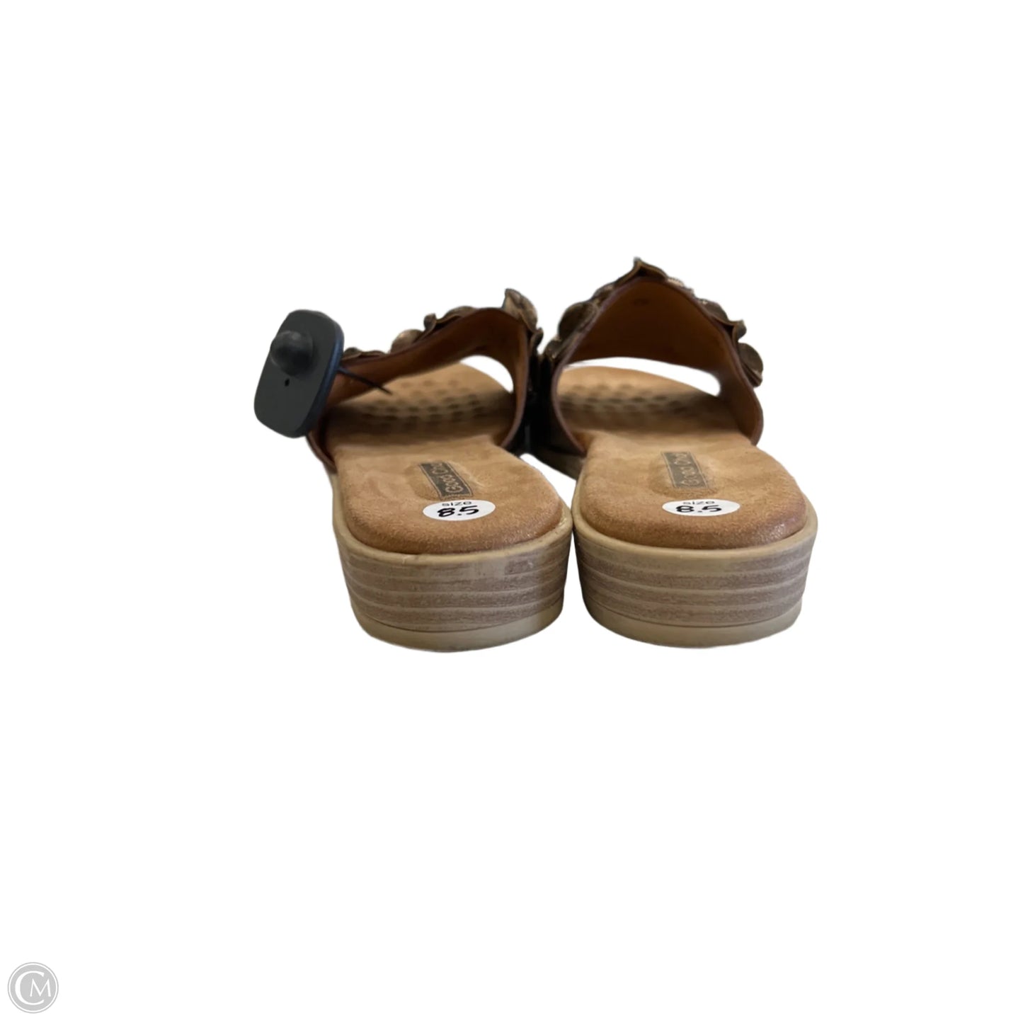 Sandals Flats By Clothes Mentor In Bronze, Size: 8.5