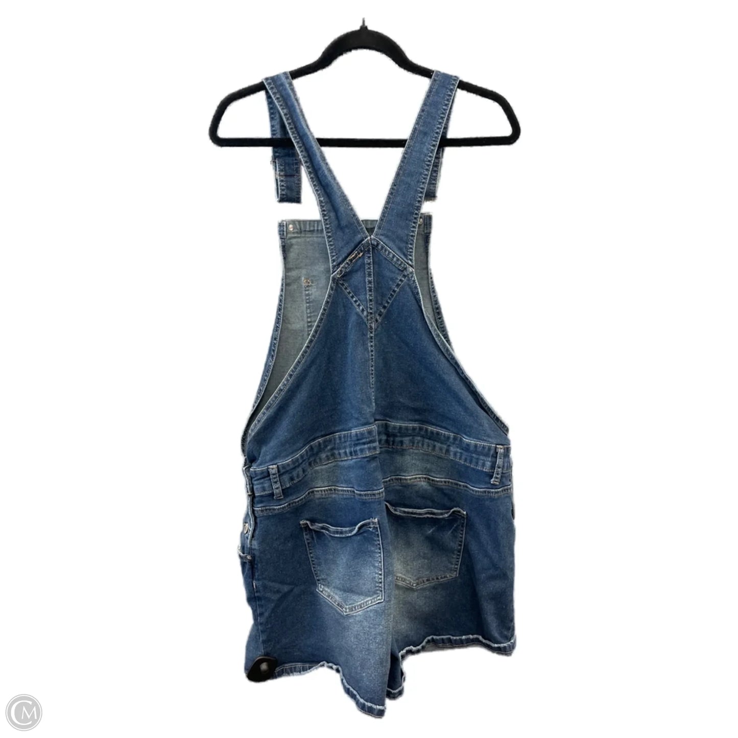 Shortalls By Clothes Mentor In Blue Denim, Size: Xl