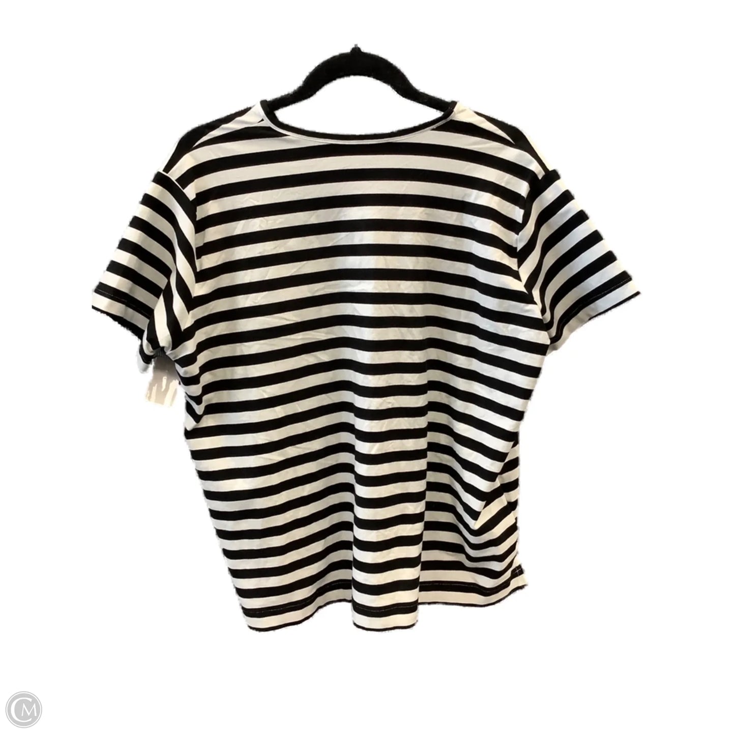 Top Short Sleeve By Clothes Mentor In Black & White, Size: M