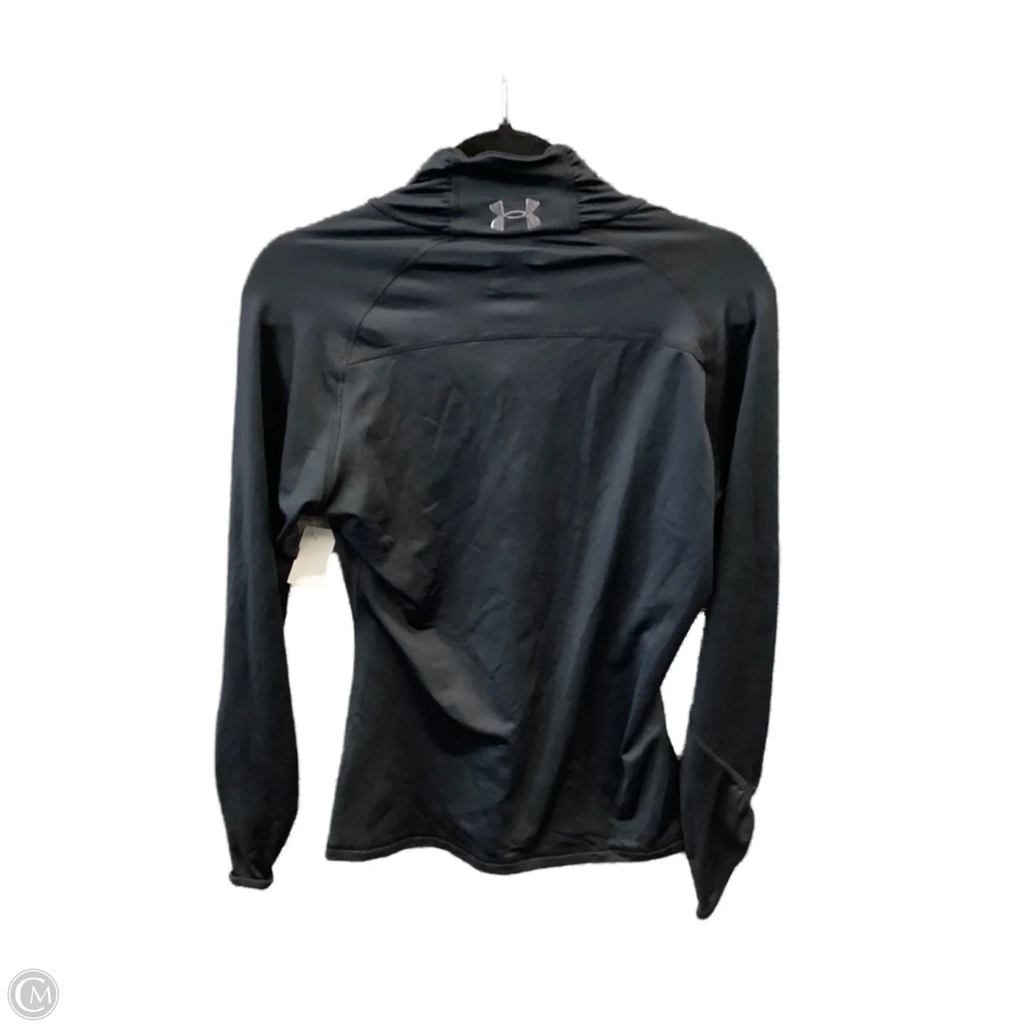 Athletic Top Long Sleeve Collar By Under Armour In Black, Size: L
