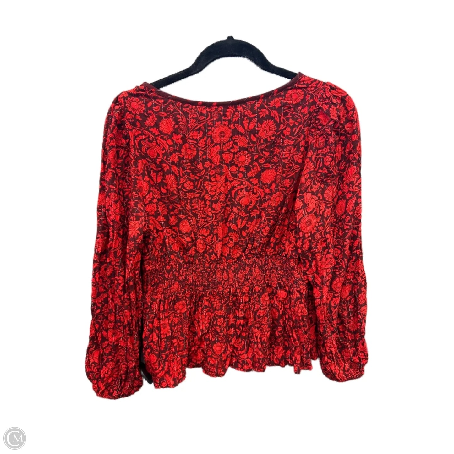 Top Long Sleeve By Knox Rose In Red, Size: M