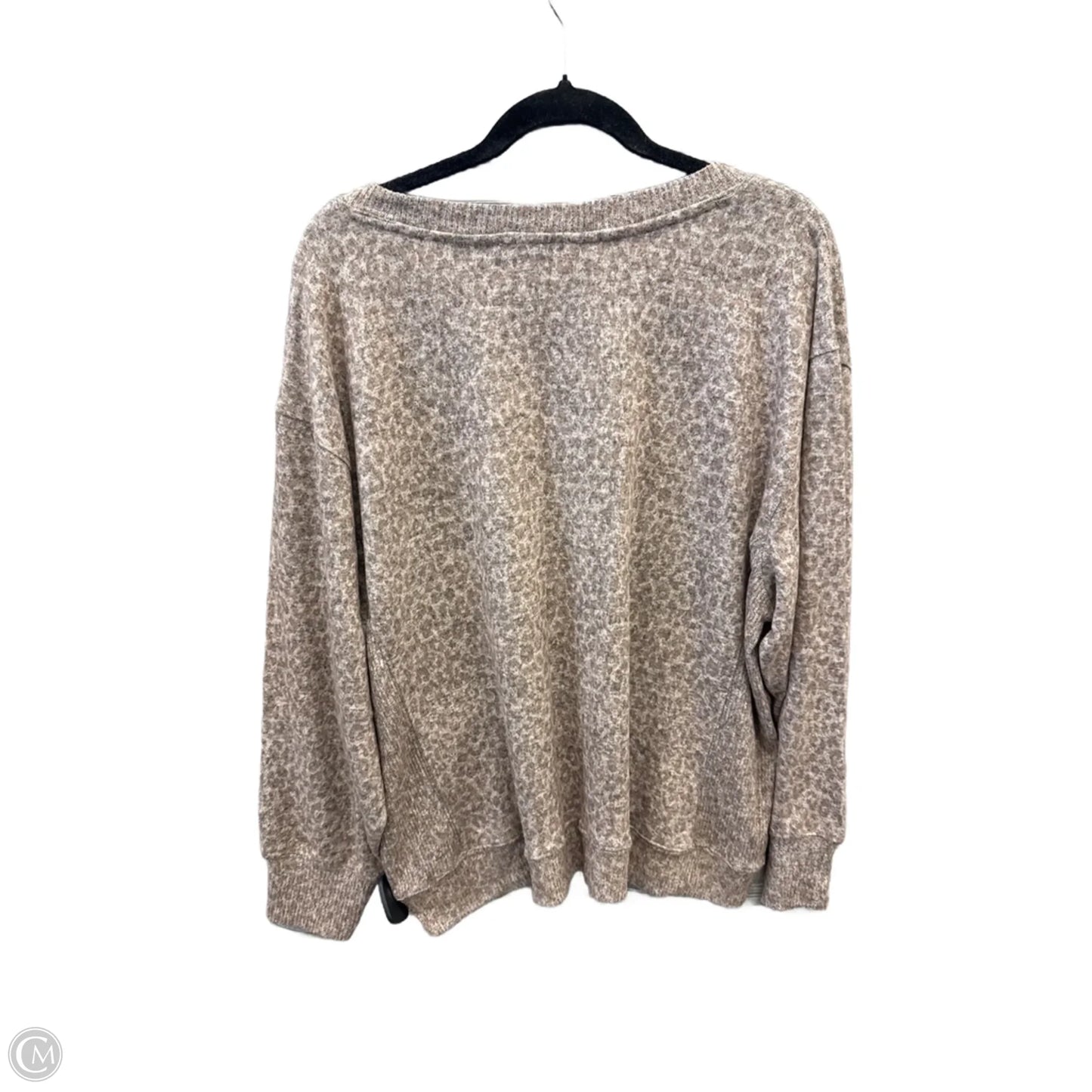 Top Long Sleeve By Workshop In Animal Print, Size: 1x