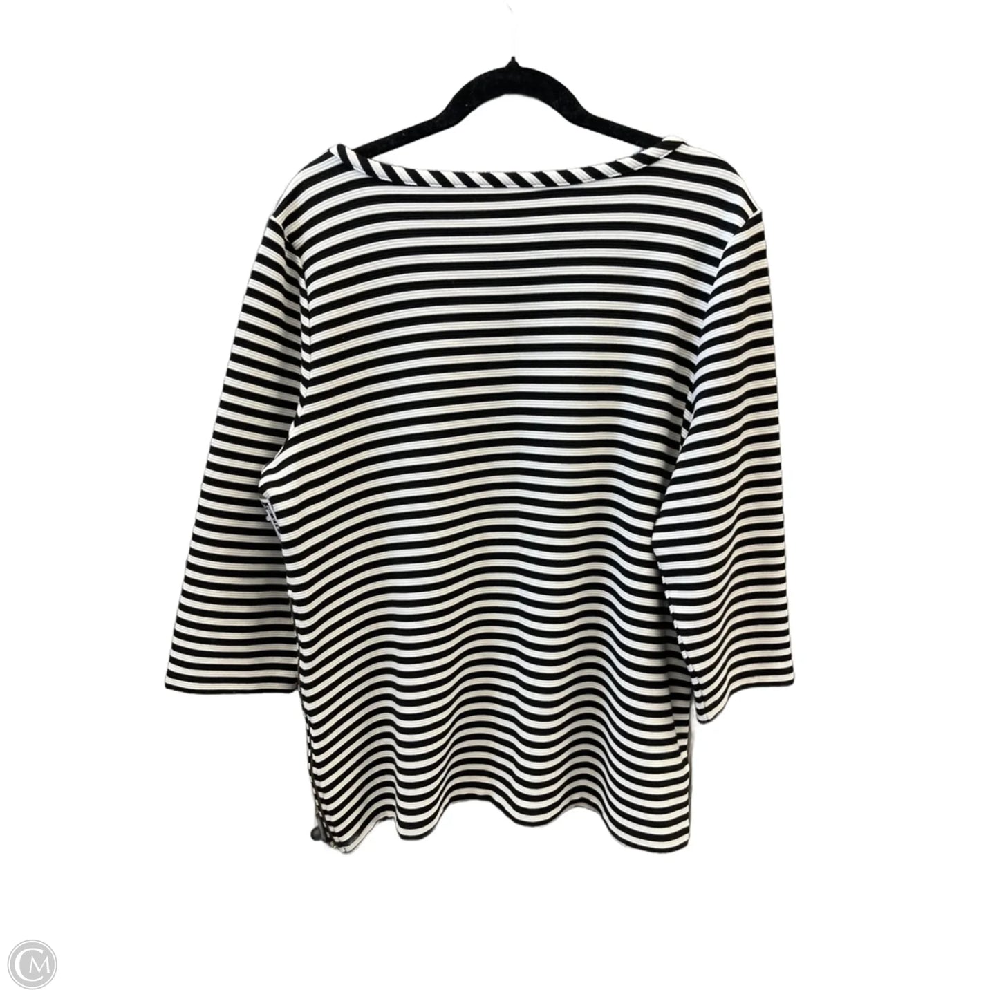 Top Long Sleeve By Chicos In Black & White, Size: Xl