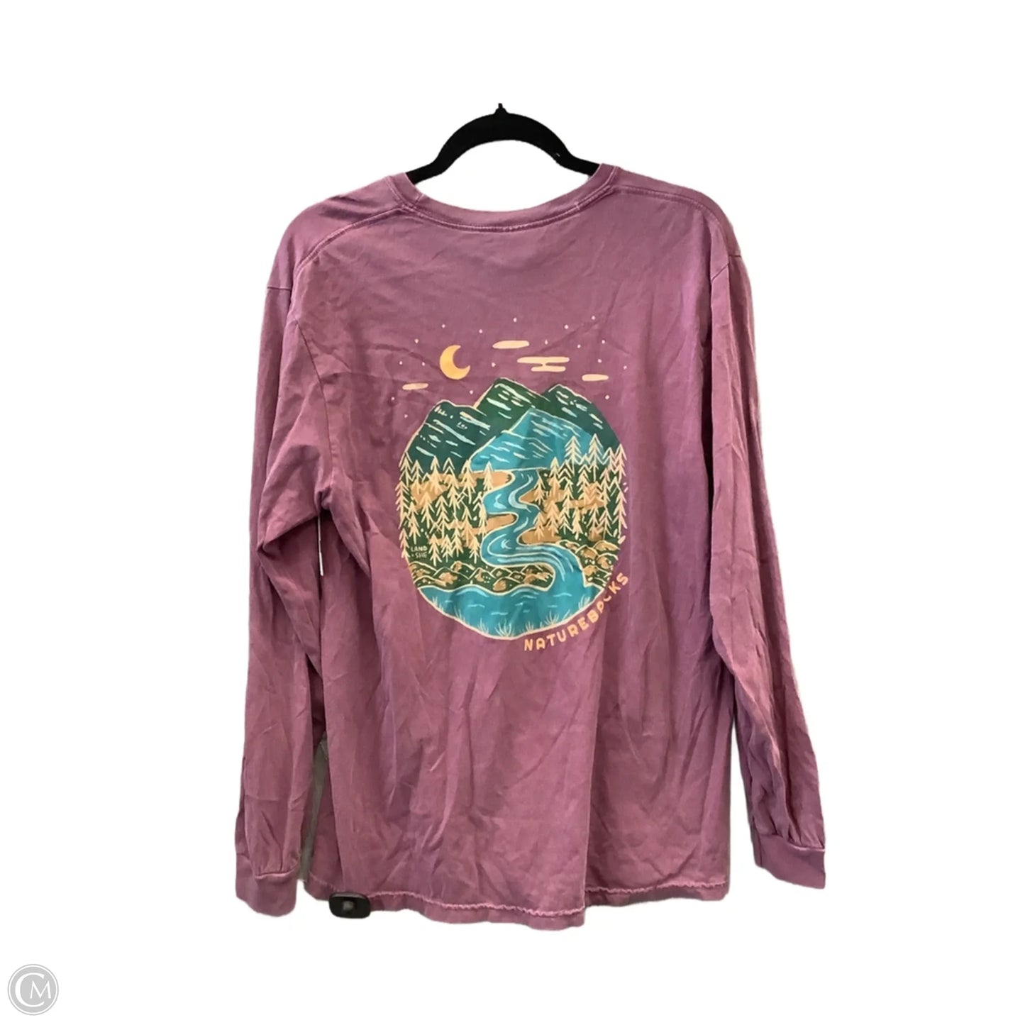 Top Long Sleeve By Comfort Colors In Purple, Size: M