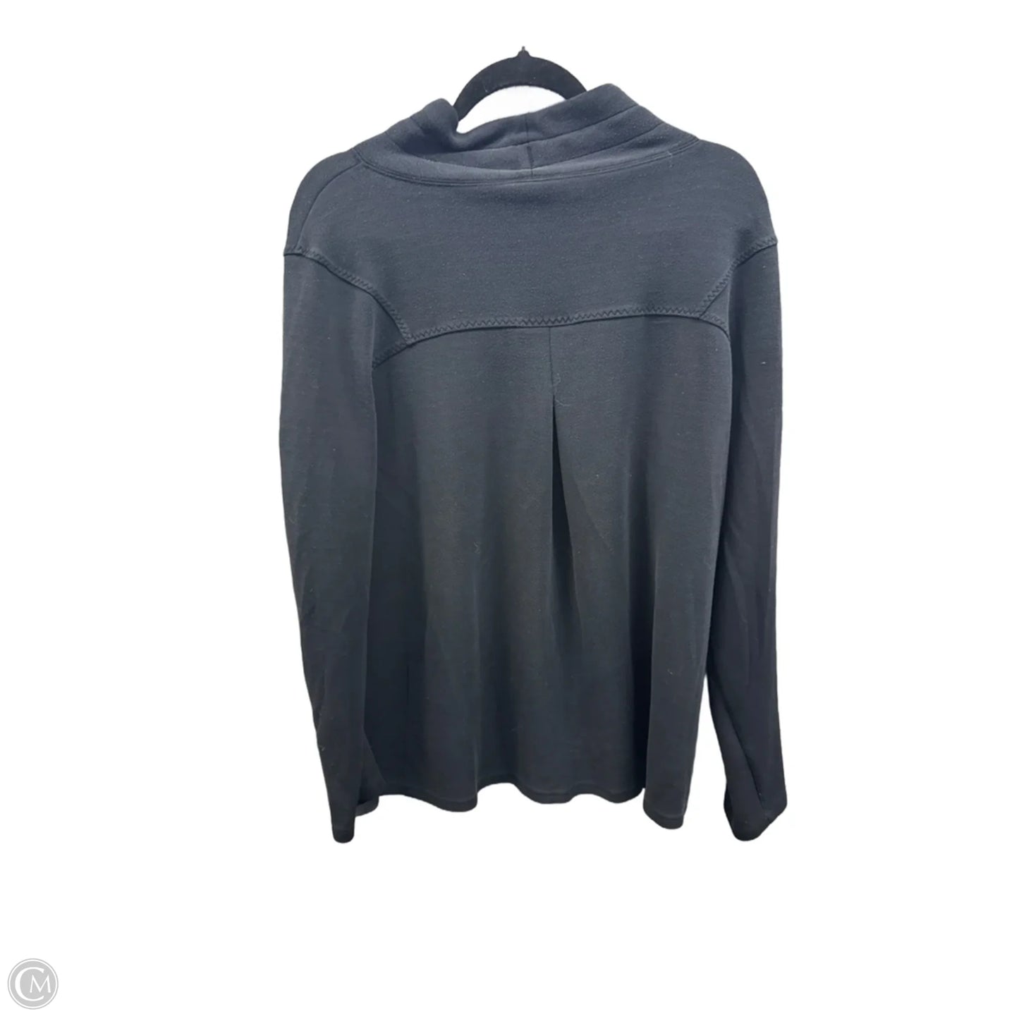 Athletic Top Long Sleeve Collar By Spanx In Black, Size: 1x