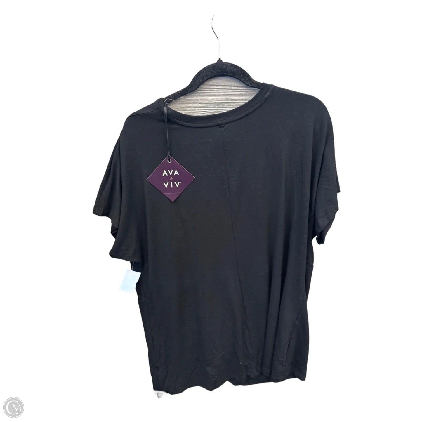 Top Short Sleeve By Ava & Viv In Black, Size: Xxl