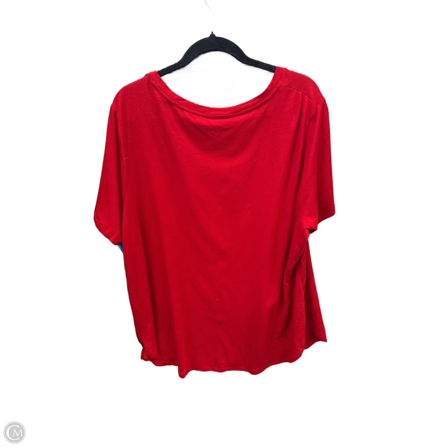 Top Short Sleeve Basic By Ava & Viv In Red, Size: 2x