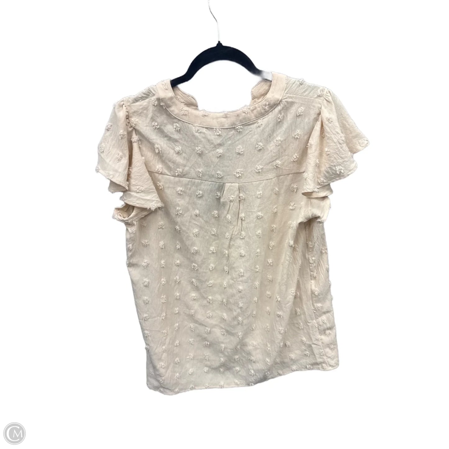 Top Short Sleeve By Clothes Mentor In Beige, Size: L
