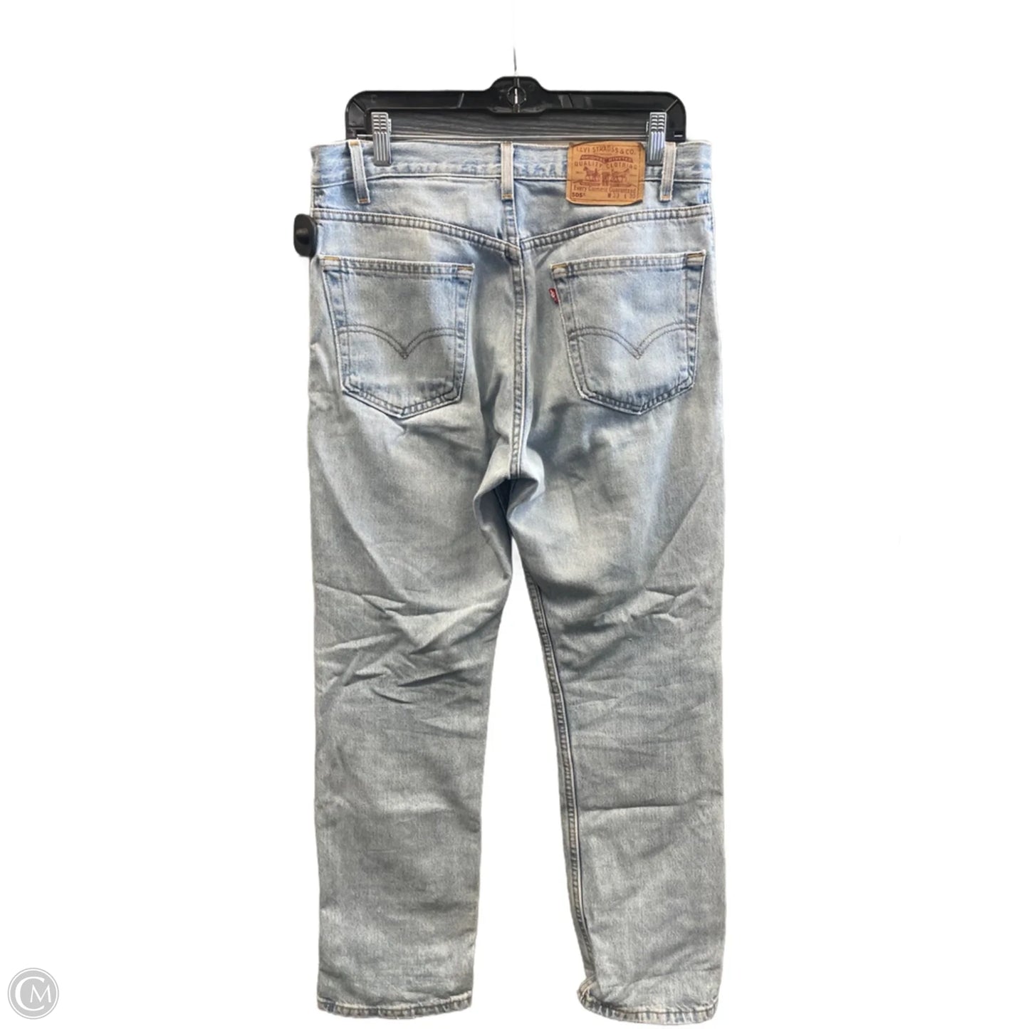 Jeans Straight By Levis In Blue Denim, Size: 16