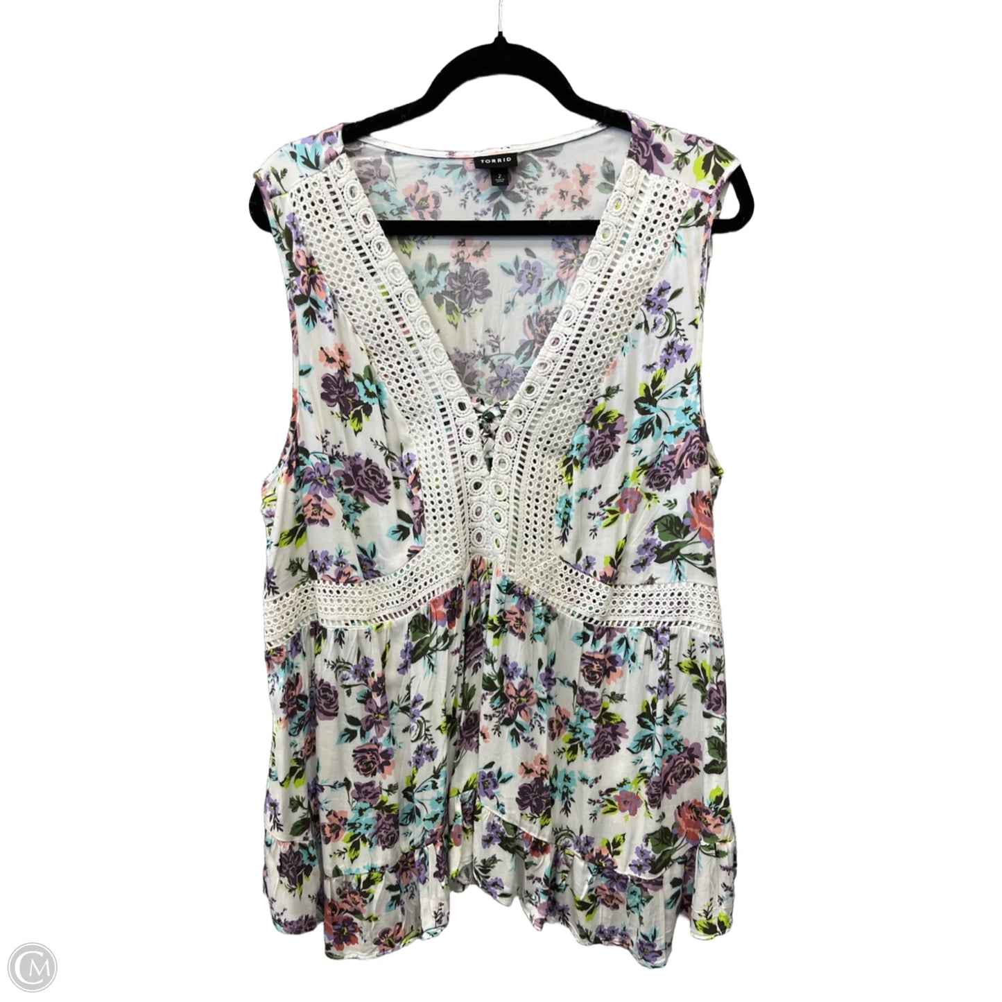 Top Sleeveless By Torrid In White, Size: 2x