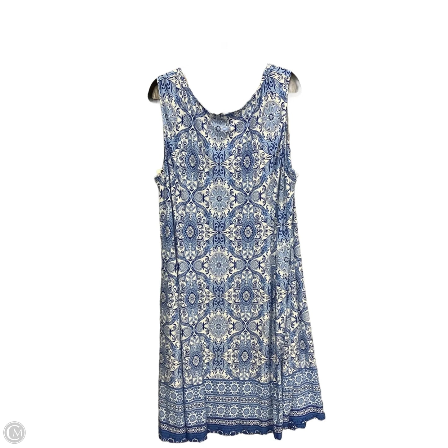 Dress Casual Midi By Dannyandnicole In Blue & White, Size: 3x