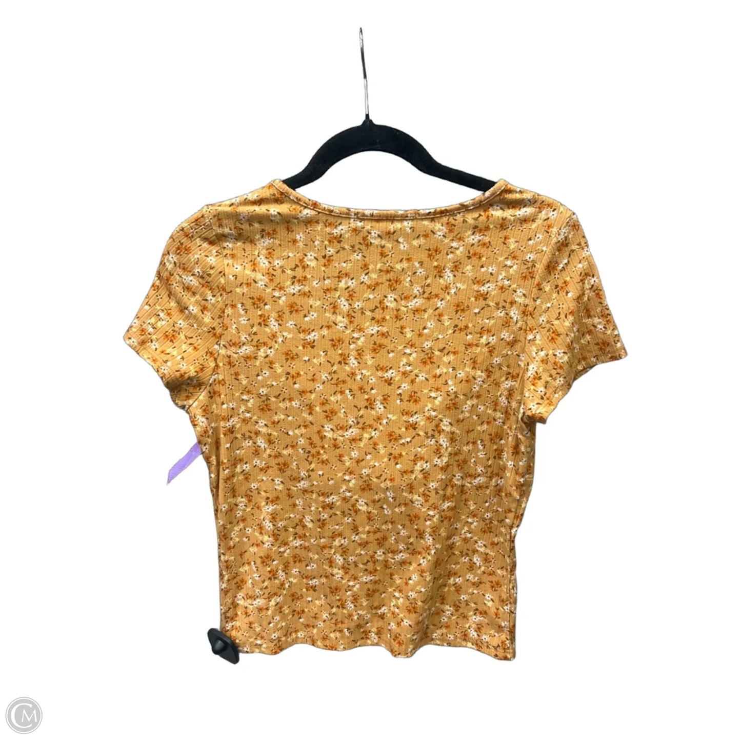 Top Short Sleeve By Vibe In Orange, Size: L