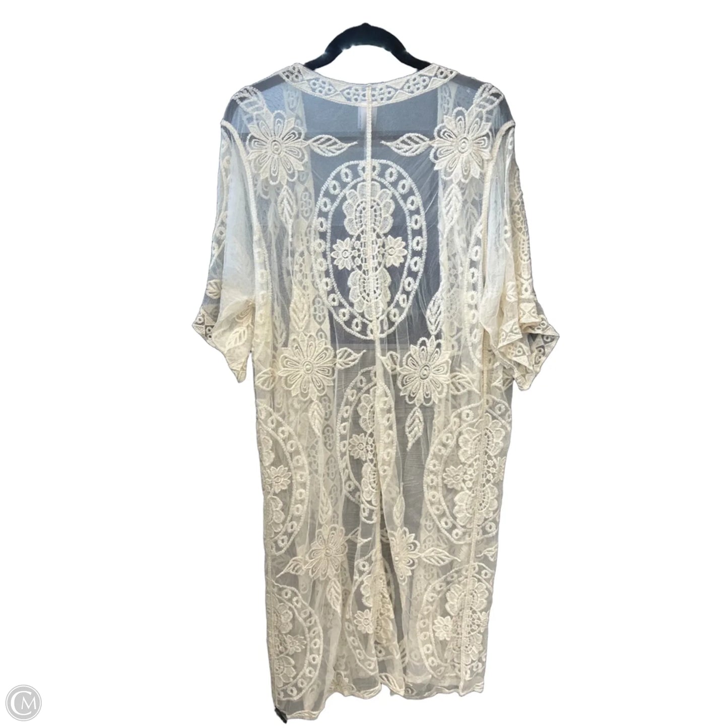 Kimono By Clothes Mentor In Cream, Size: S