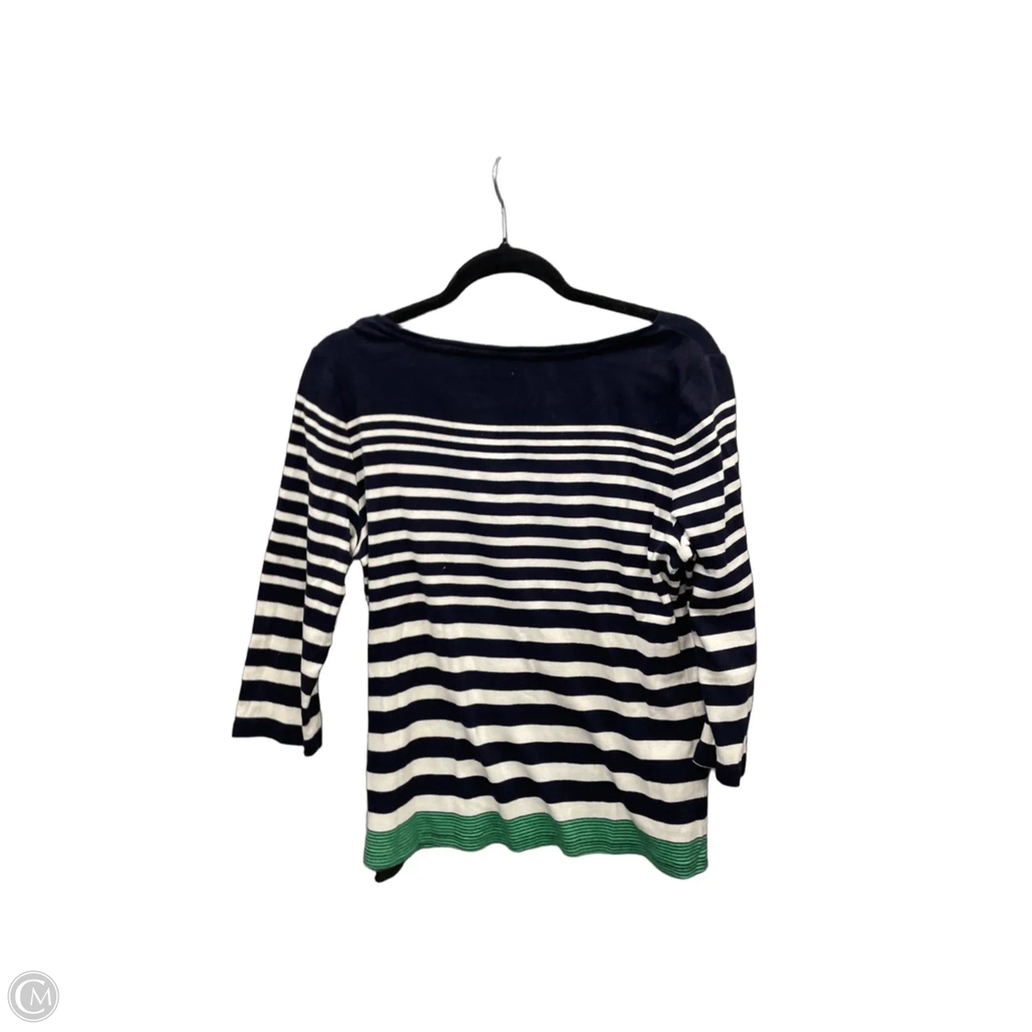 Top 3/4 Sleeve By Talbots In Striped Pattern, Size: Lp