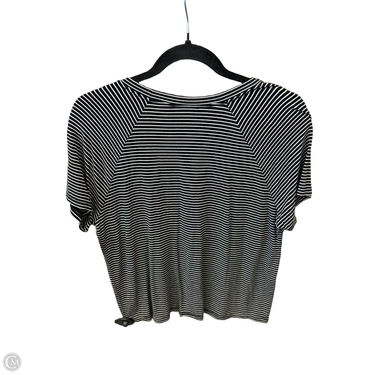 Top Short Sleeve By American Eagle In Black & White, Size: L