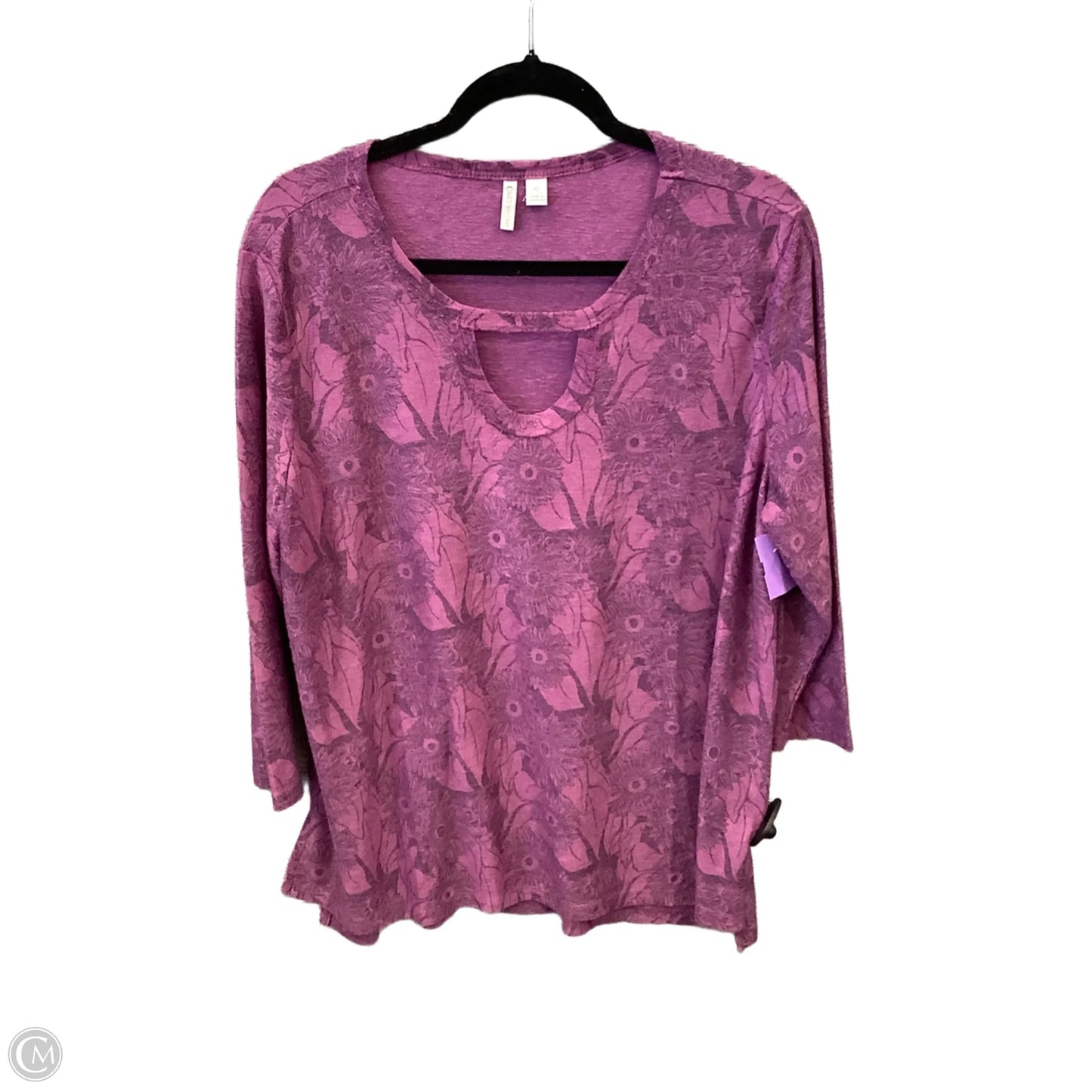 Top 3/4 Sleeve By Cato In Purple, Size: Xl
