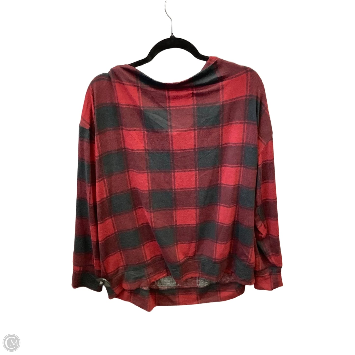 Top Long Sleeve By Maurices In Plaid Pattern, Size: Xxl