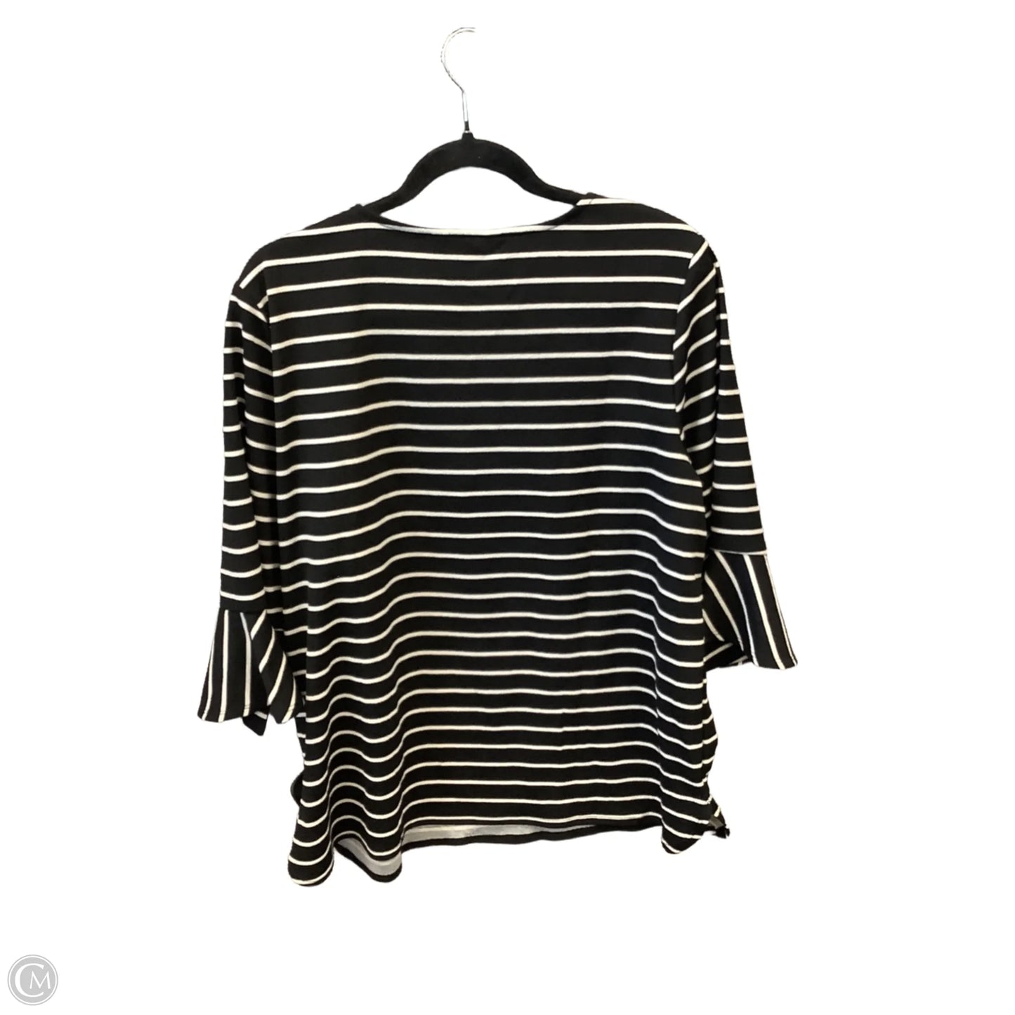 Top 3/4 Sleeve By Croft And Barrow In Black & White, Size: Xxl