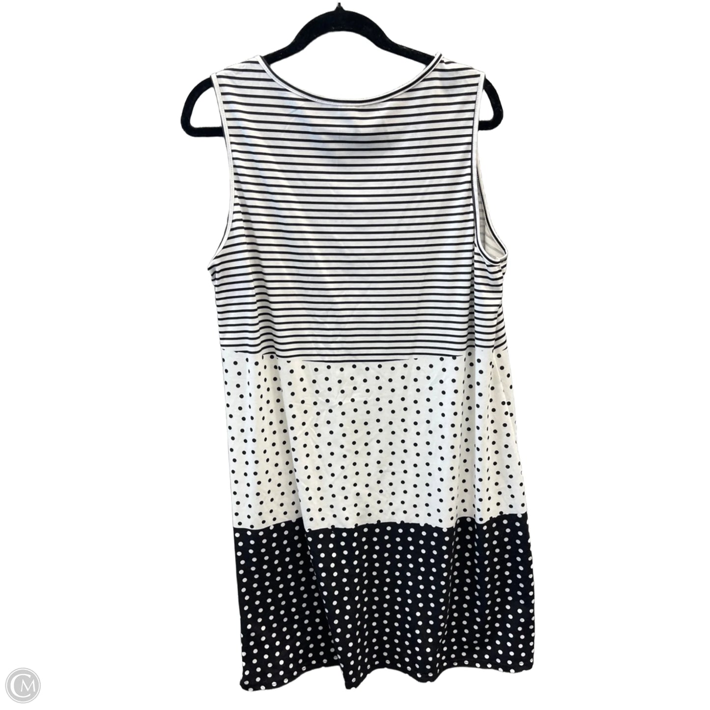 Dress Casual Midi By Clothes Mentor In Black & White, Size: 1x