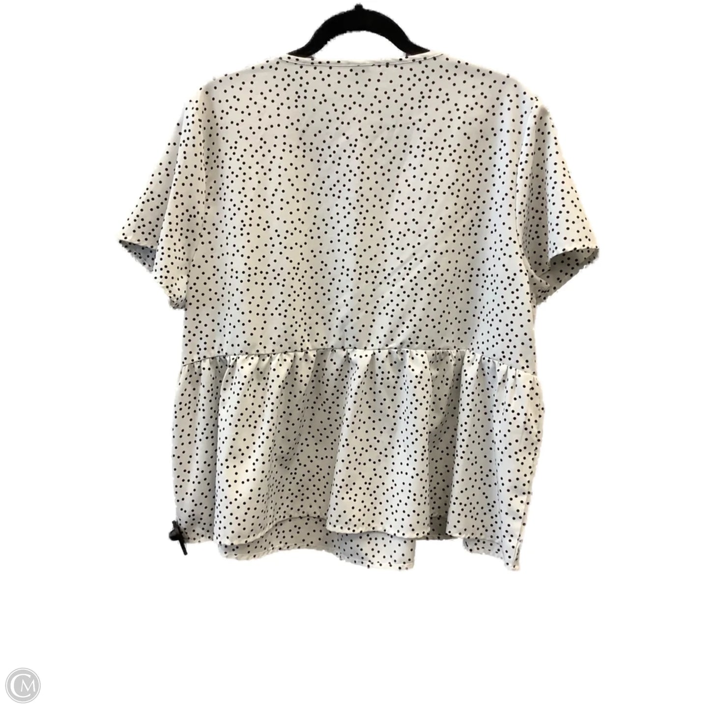 Top Short Sleeve By Shein In Black & White, Size: 1x