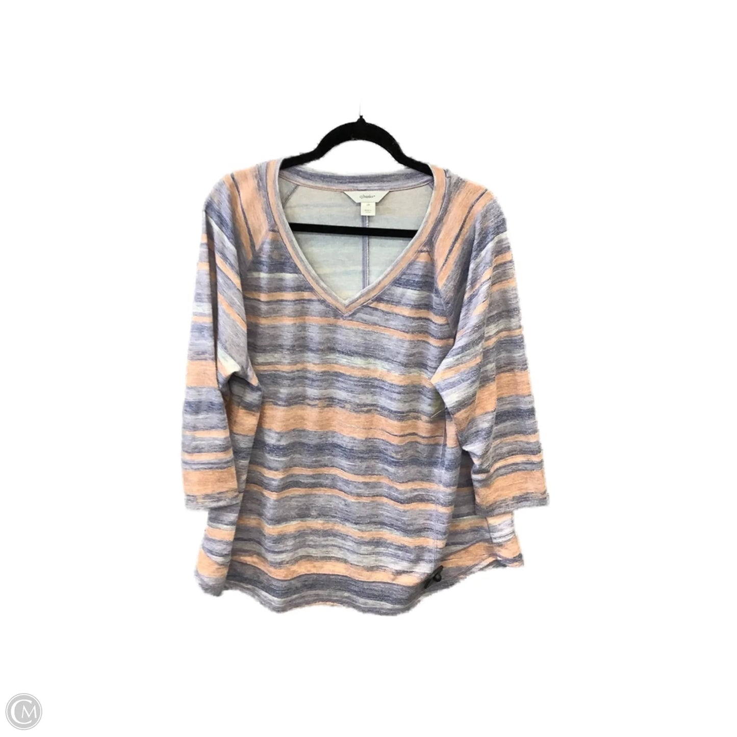 Top 3/4 Sleeve By Cj Banks In Striped Pattern, Size: 2x