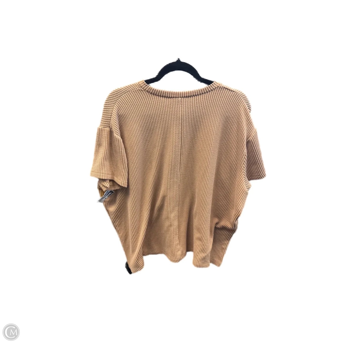Top Short Sleeve By Zenana In Brown, Size: S