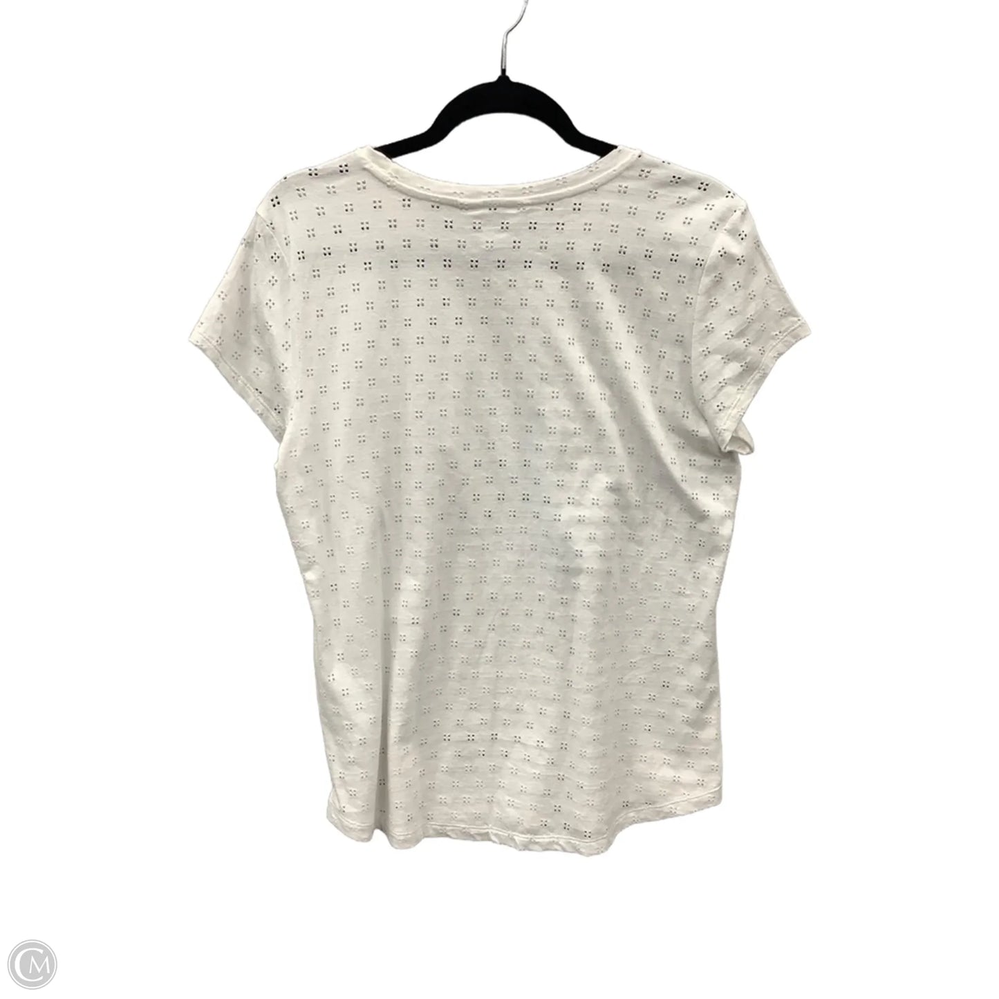 Top Short Sleeve By Liz Claiborne In White, Size: M