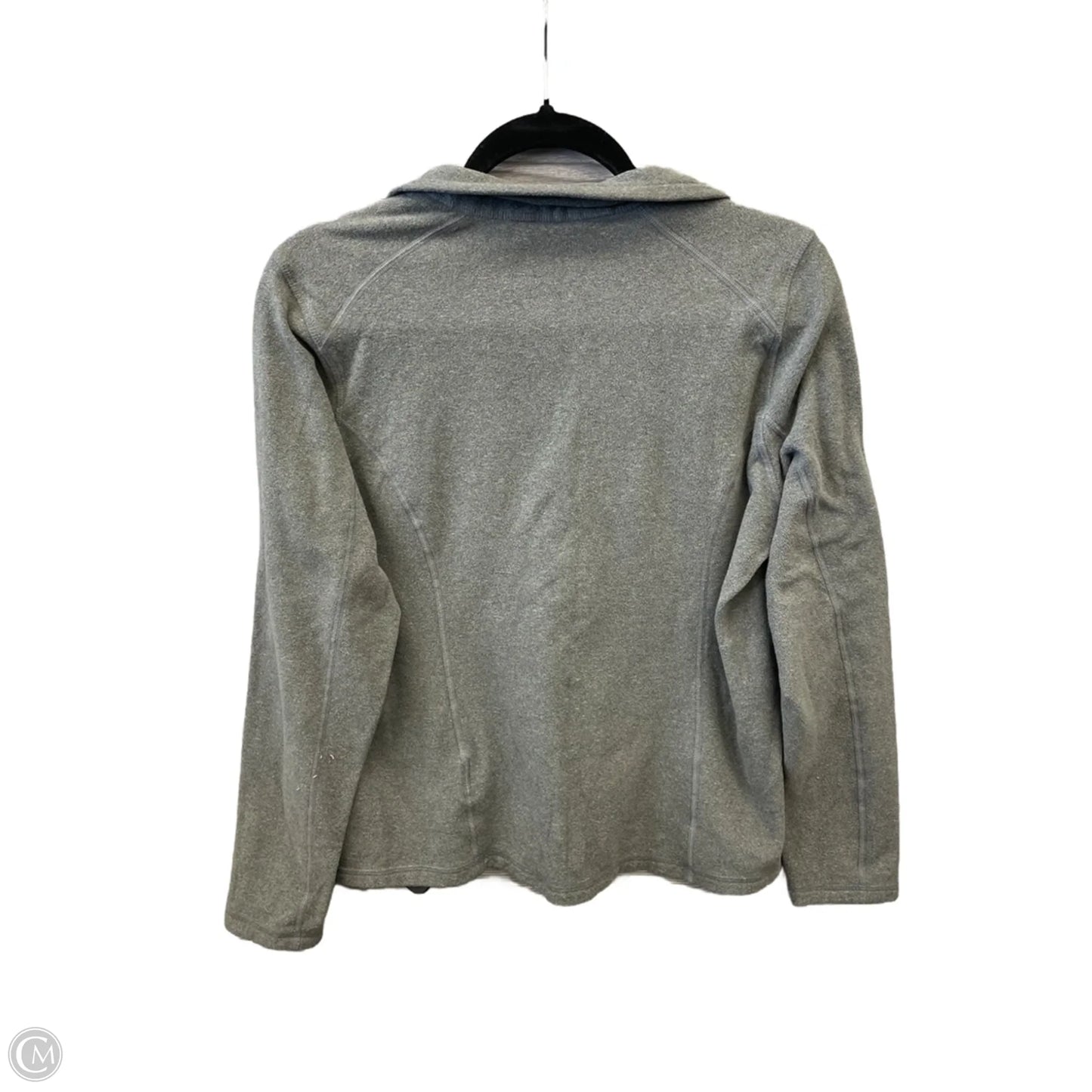 Athletic Top Long Sleeve Collar By The North Face In Grey, Size: L