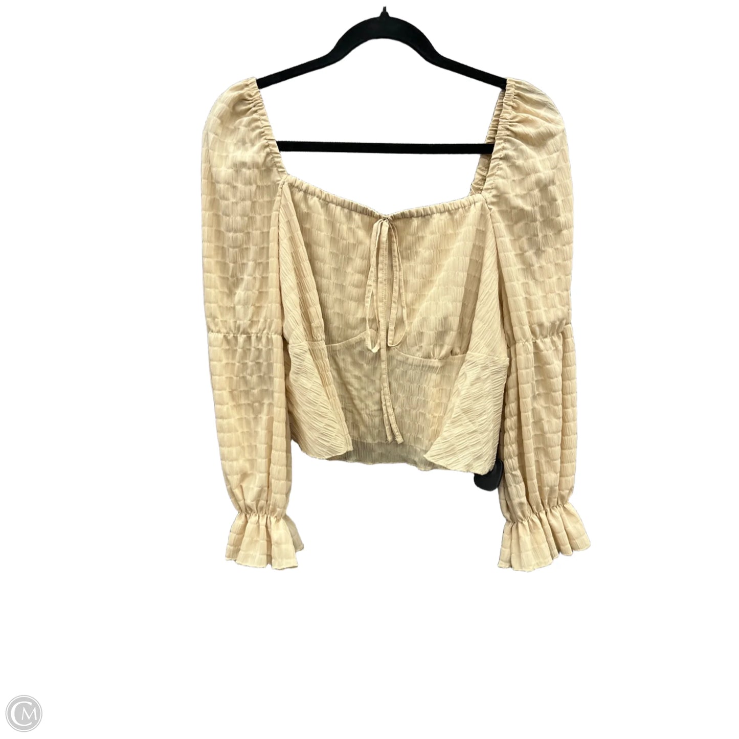 Top Long Sleeve By Shein In Tan, Size: 1x