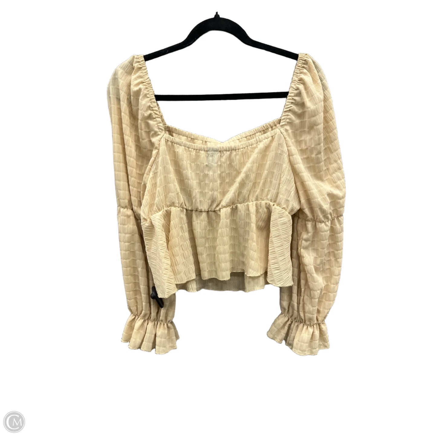 Top Long Sleeve By Shein In Tan, Size: 1x