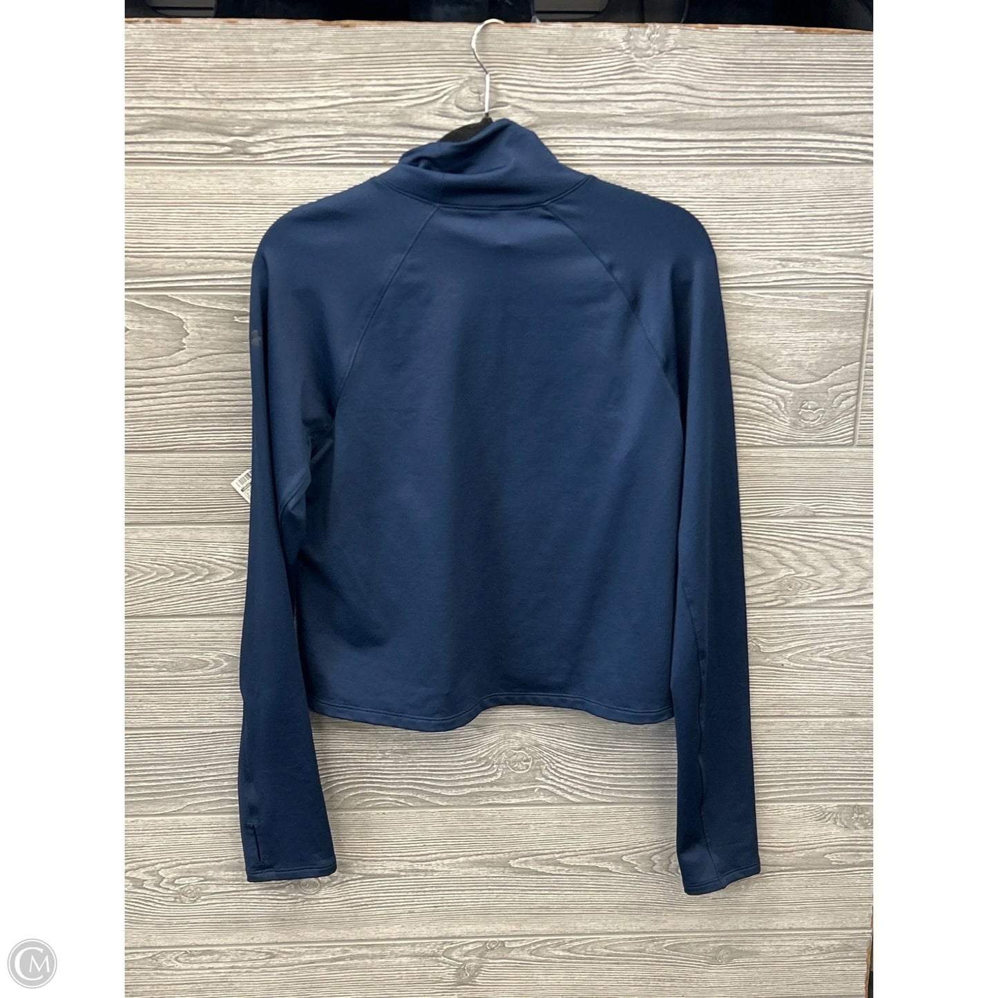 Athletic Top Long Sleeve Collar By Under Armour In Blue, Size: M