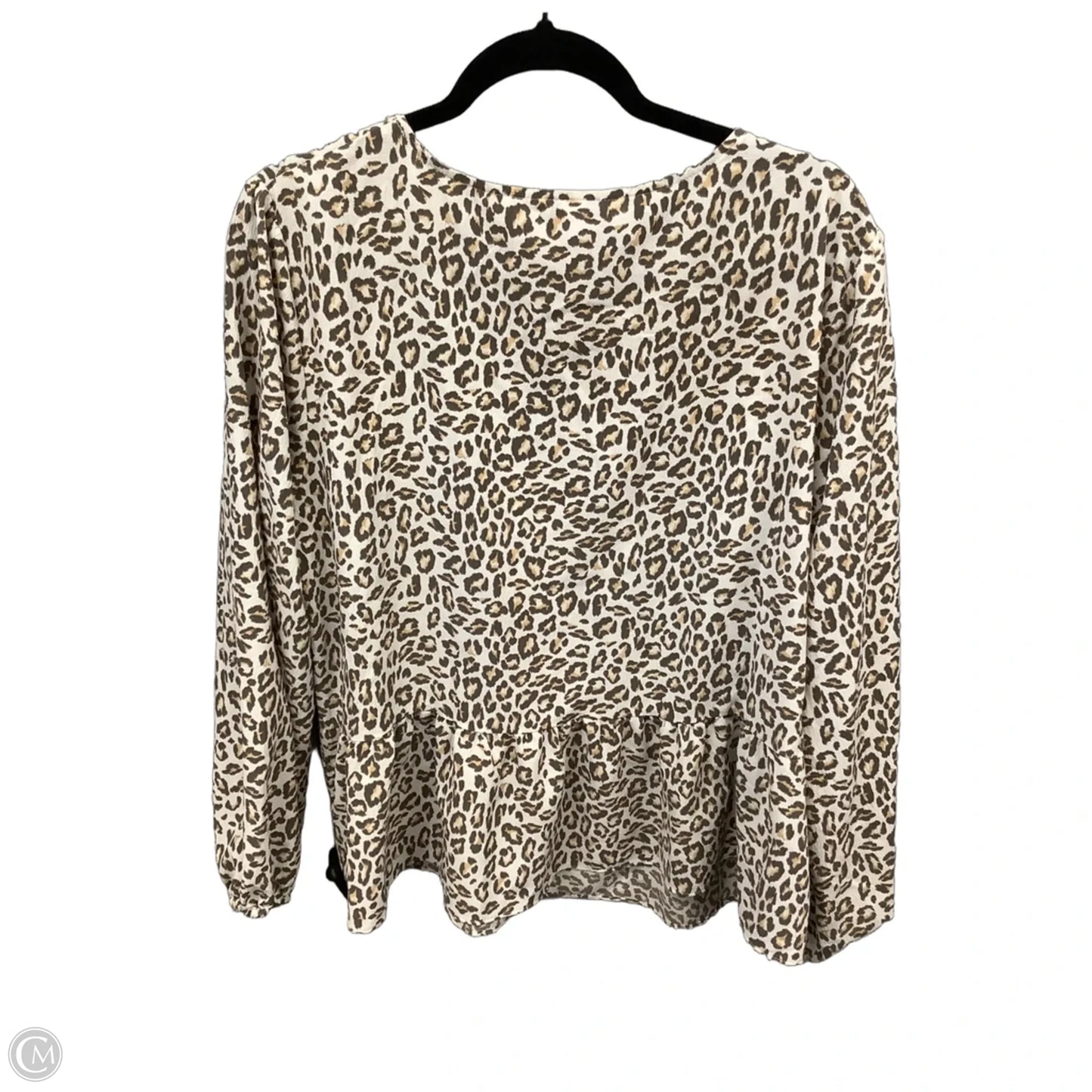Blouse Long Sleeve By Nine West In Animal Print, Size: Xl