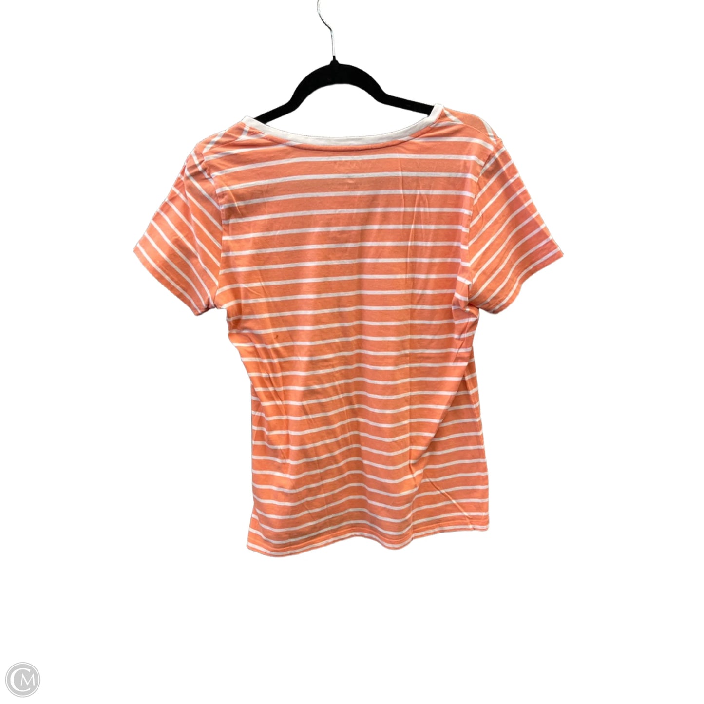 Top Short Sleeve By Nautica In Striped Pattern, Size: L