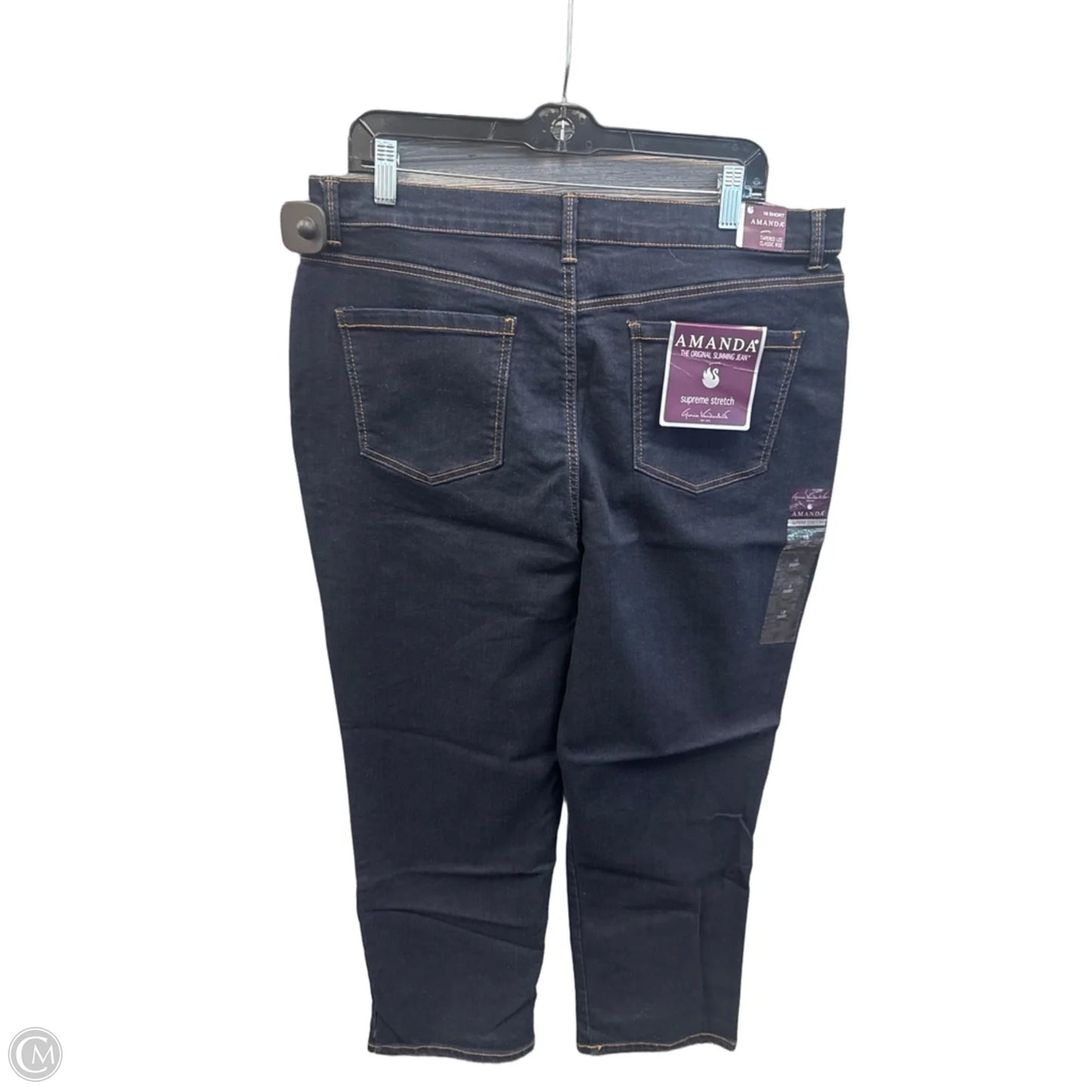 Jeans Straight By Gloria Vanderbilt In Blue Denim, Size: 18