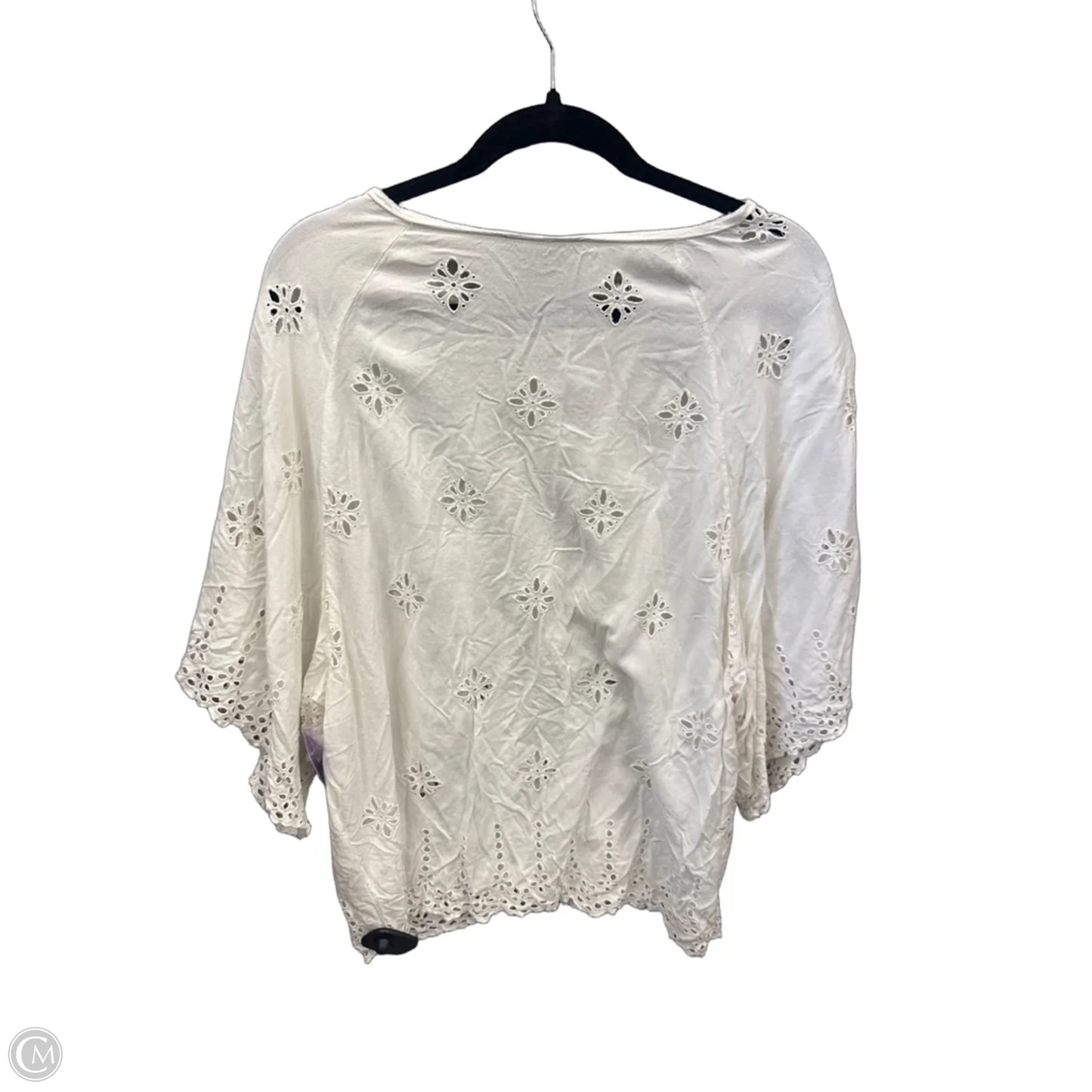 Top Short Sleeve By Karen Kane In White, Size: M