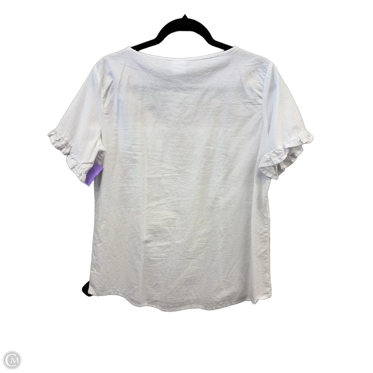 Top Short Sleeve By Serra In White, Size: L