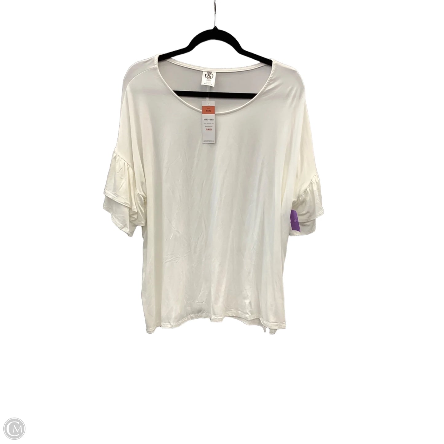 Top Short Sleeve By Agnes & Dora In White, Size: 3x