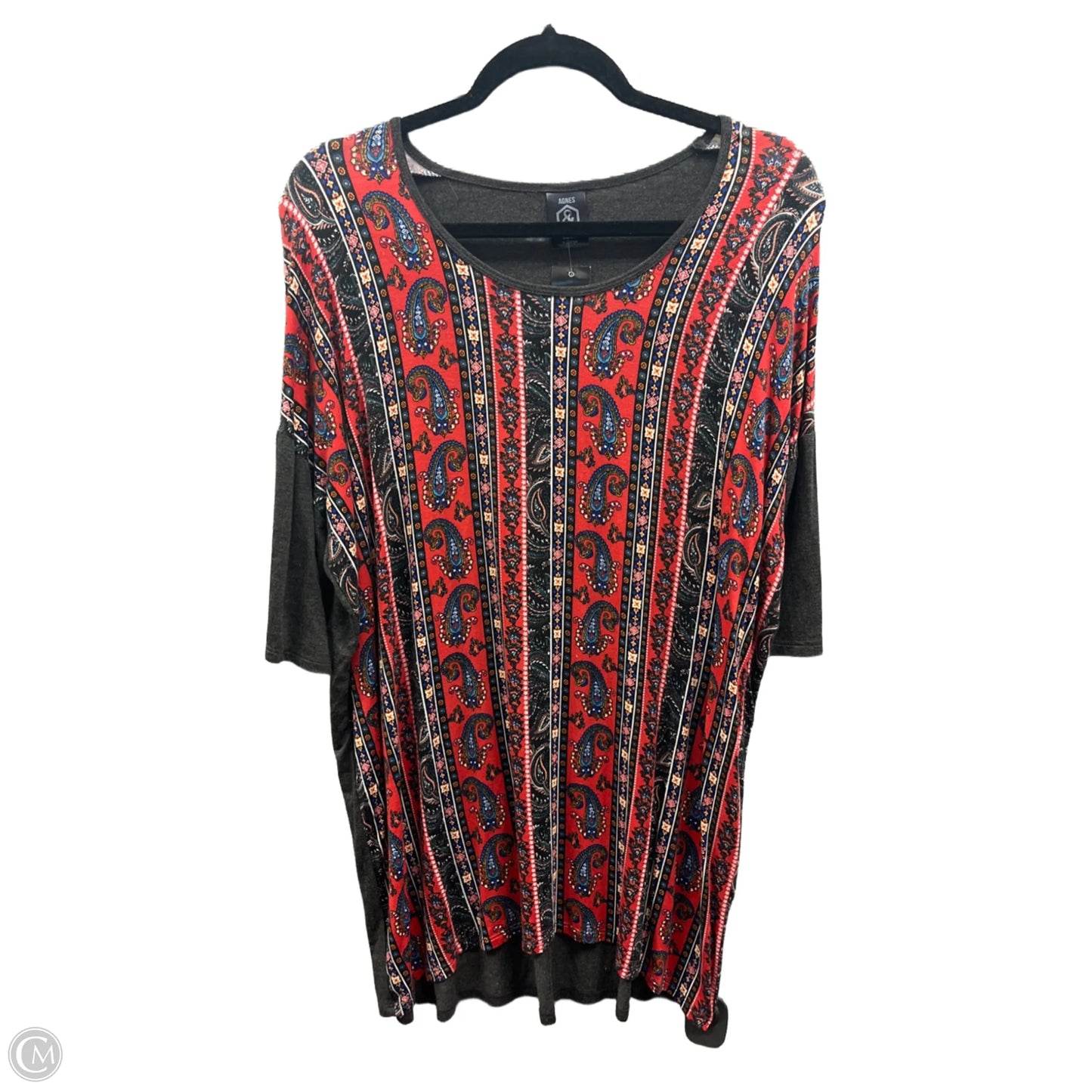 Top 3/4 Sleeve By Agnes & Dora In Grey, Size: Xl