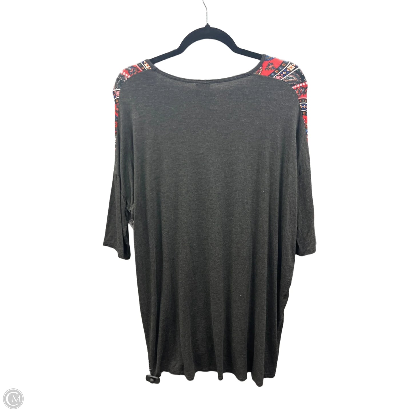 Top 3/4 Sleeve By Agnes & Dora In Grey, Size: Xl