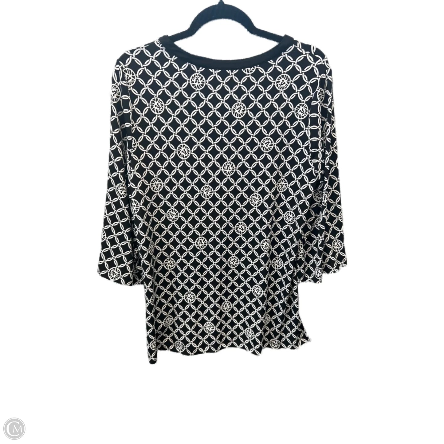 Top 3/4 Sleeve By Anne Klein In Black, Size: M
