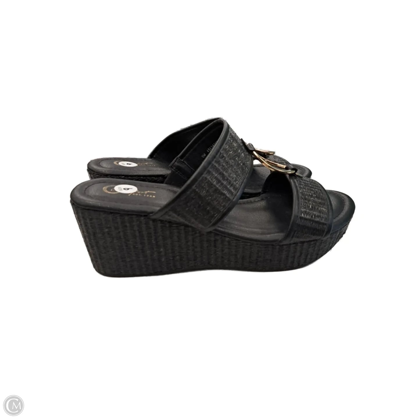 Sandals Heels Block By Clothes Mentor In Black, Size: 9