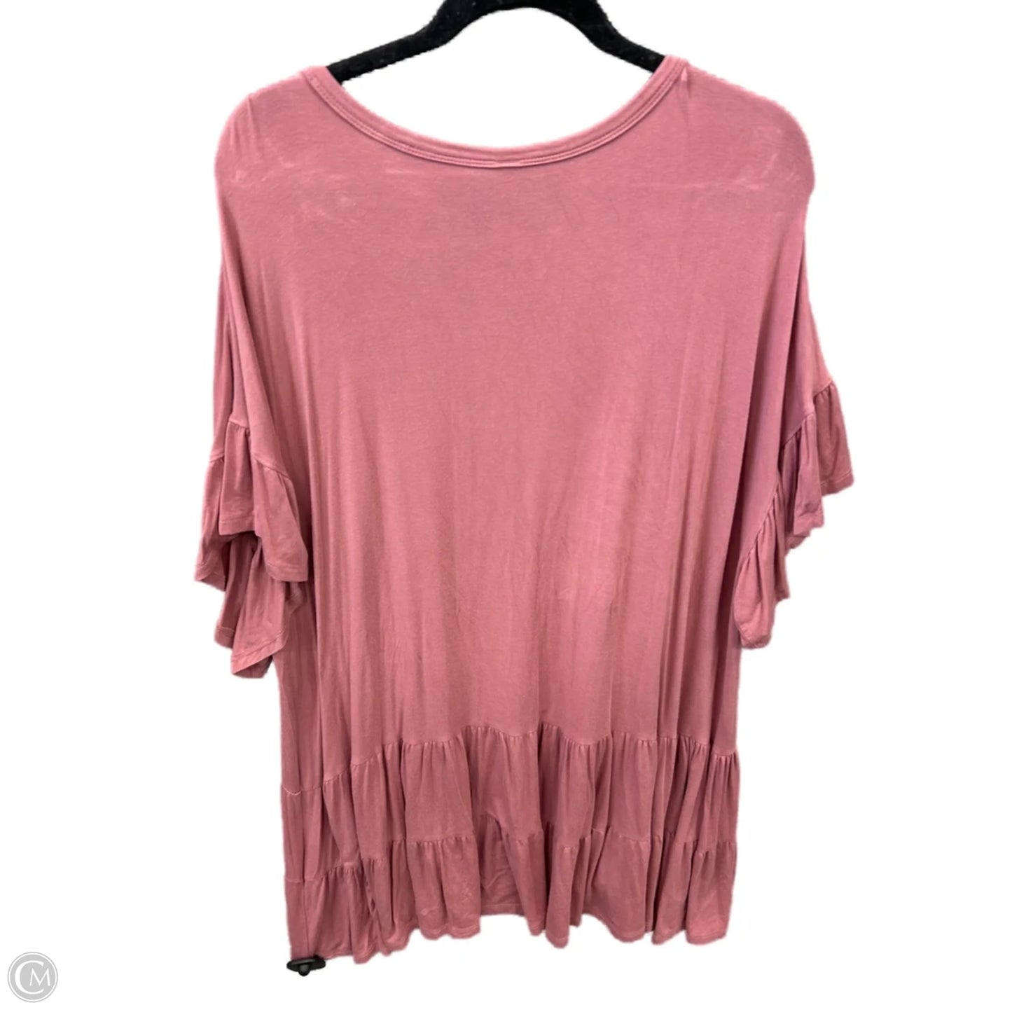 Top Short Sleeve By Emerald In Pink, Size: 2x