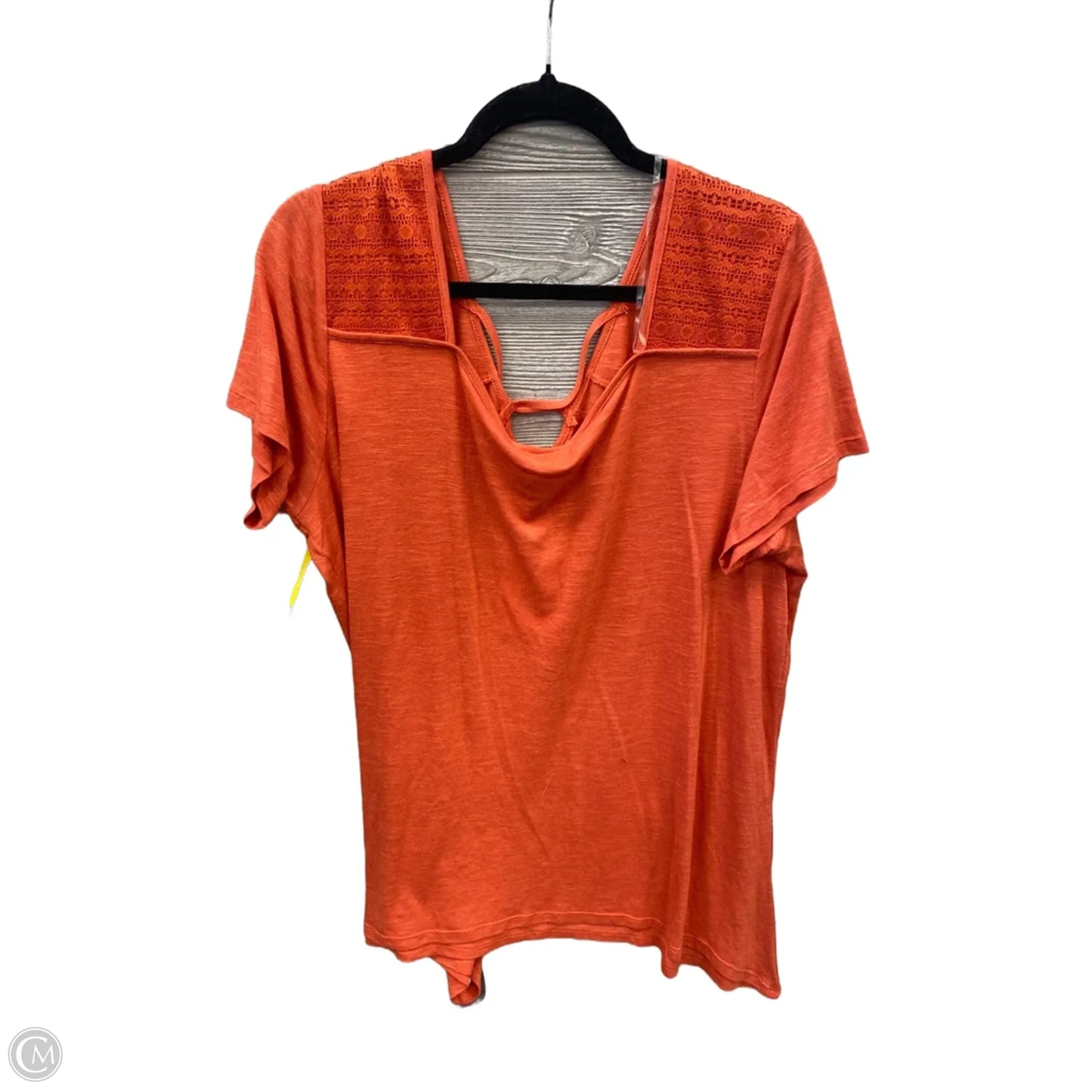 Top Short Sleeve By Como Blu In Orange, Size: 2x