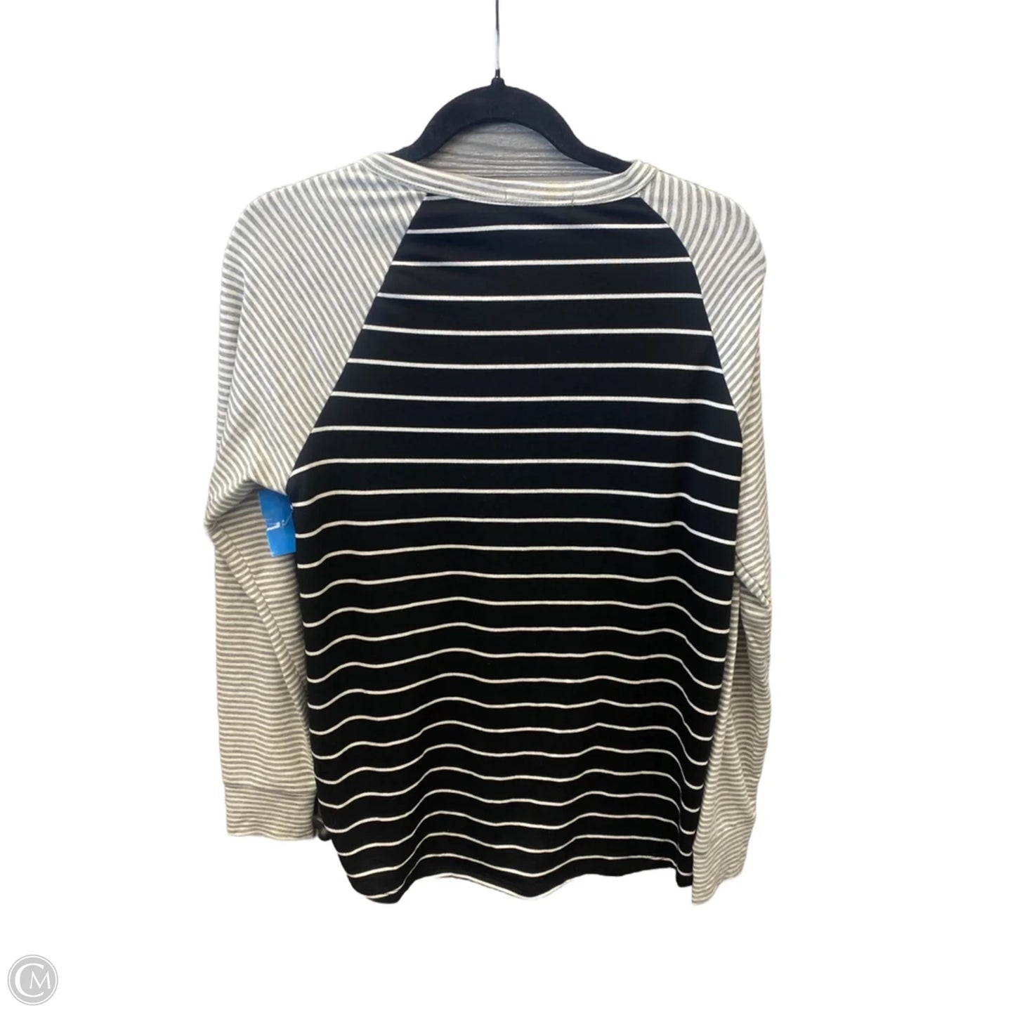 Top Long Sleeve By Staccato In Black & Grey, Size: S