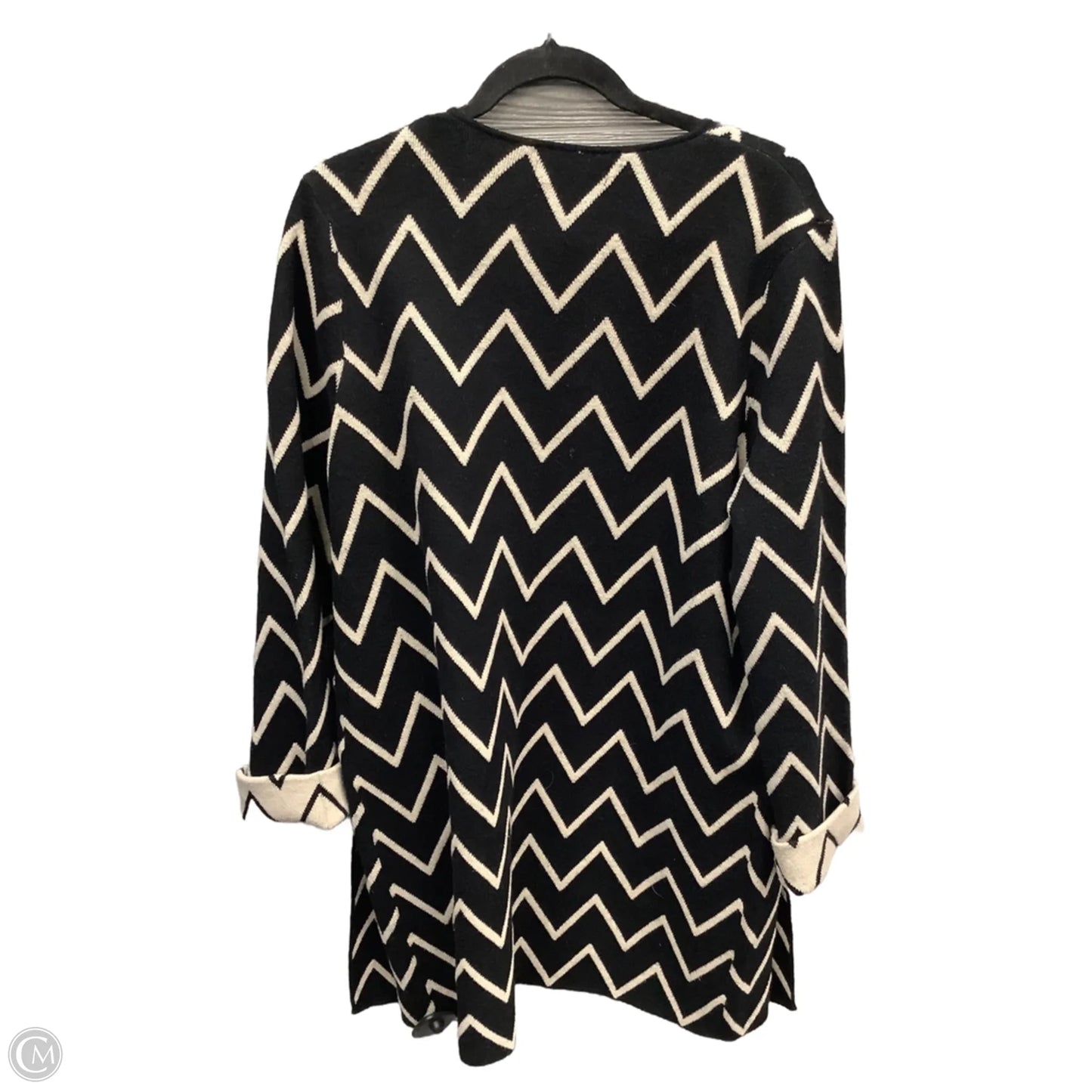 Cardigan By Clothes Mentor In Black & Tan, Size: Xl