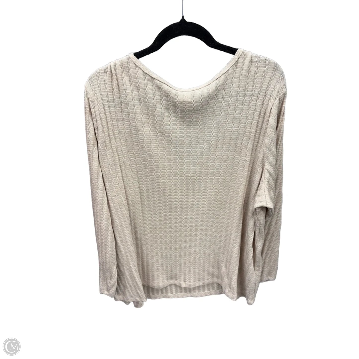 Top Long Sleeve By Terra & Sky In Beige, Size: 3x