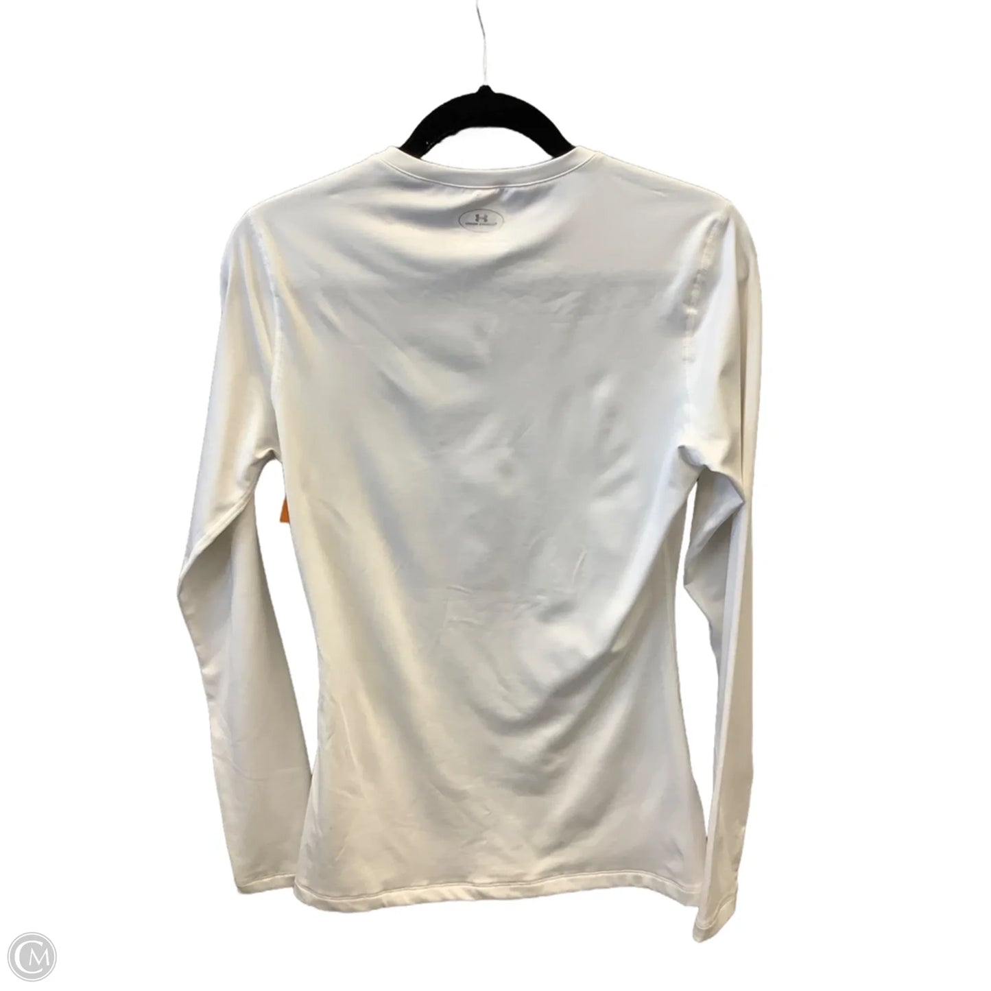 Athletic Top Long Sleeve Collar By Under Armour In White, Size: M