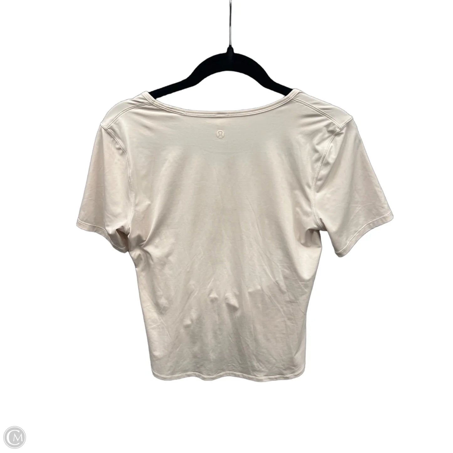 Athletic Top Short Sleeve By Lululemon In Beige, Size: S