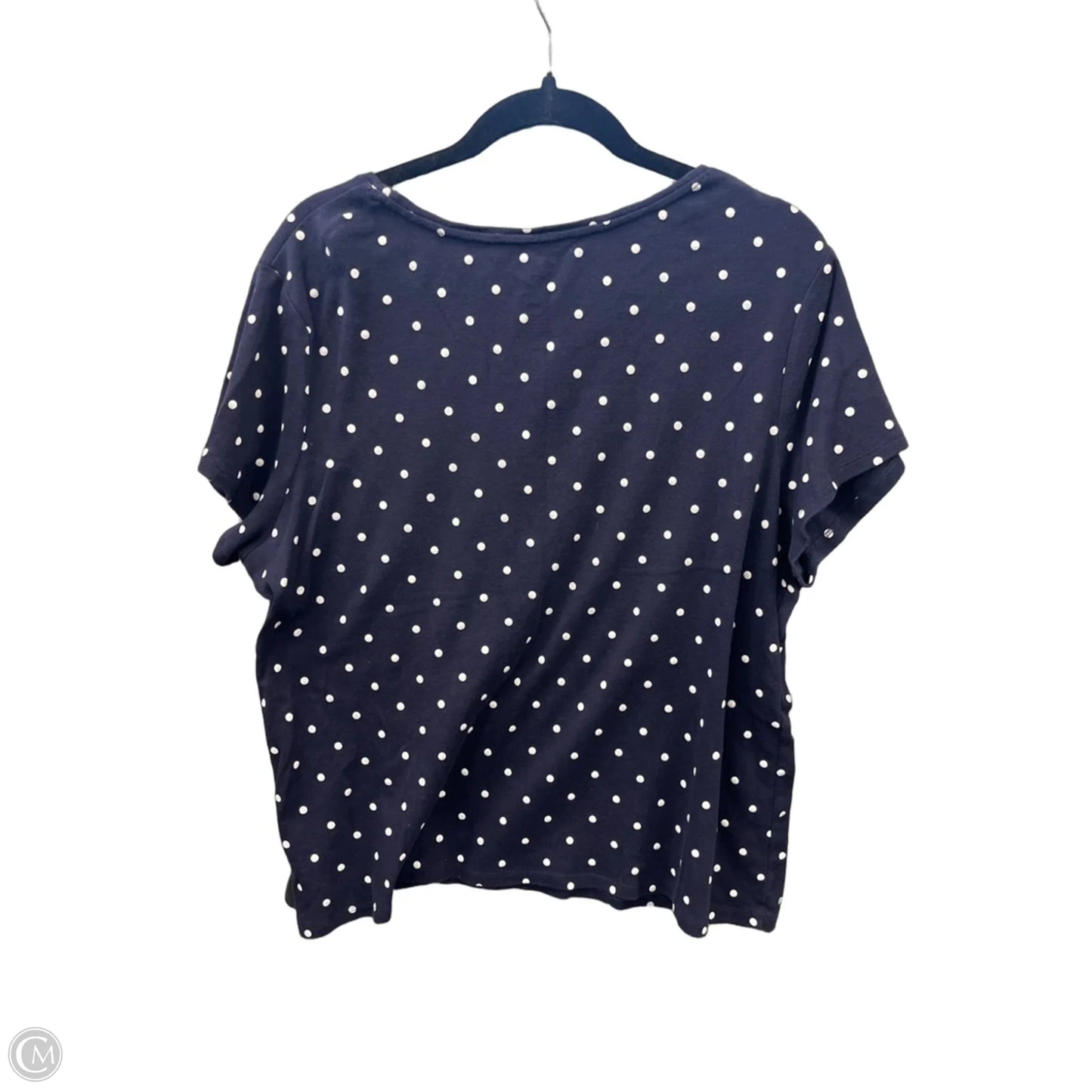 Top Short Sleeve By Croft And Barrow In Polkadot Pattern, Size: Xxl